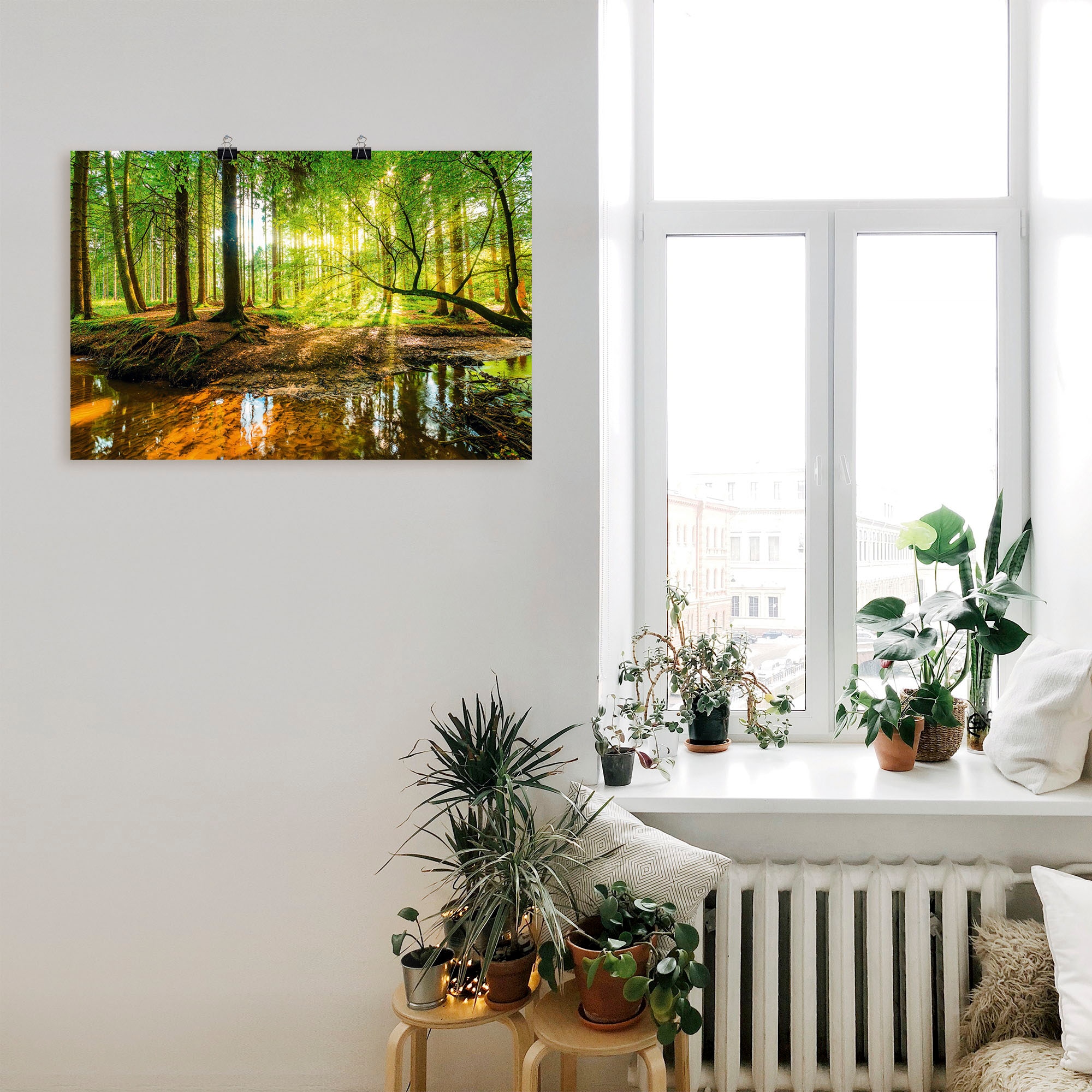 Artland Wandbild »Wald mit Bach«, Wald, (1 St.), als Alubild, Leinwandbild,  Wandaufkleber oder Poster in versch. Größen online kaufen