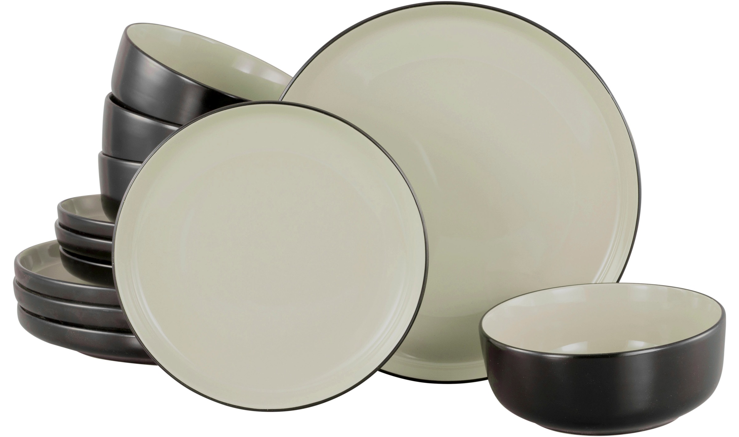 my home Tafelservice »modernes Geschirr-Set, Service Östra Greda«, (Set, 12 günstig online kaufen
