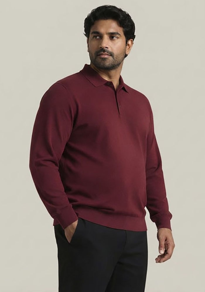 Man's World Plus Poloshirt »auch in Grosse Größen bis Gr. 7XL Bauch-Fit« mit Langarm, klassischer Polokragen, mit Knopfleiste am Ausschnitt