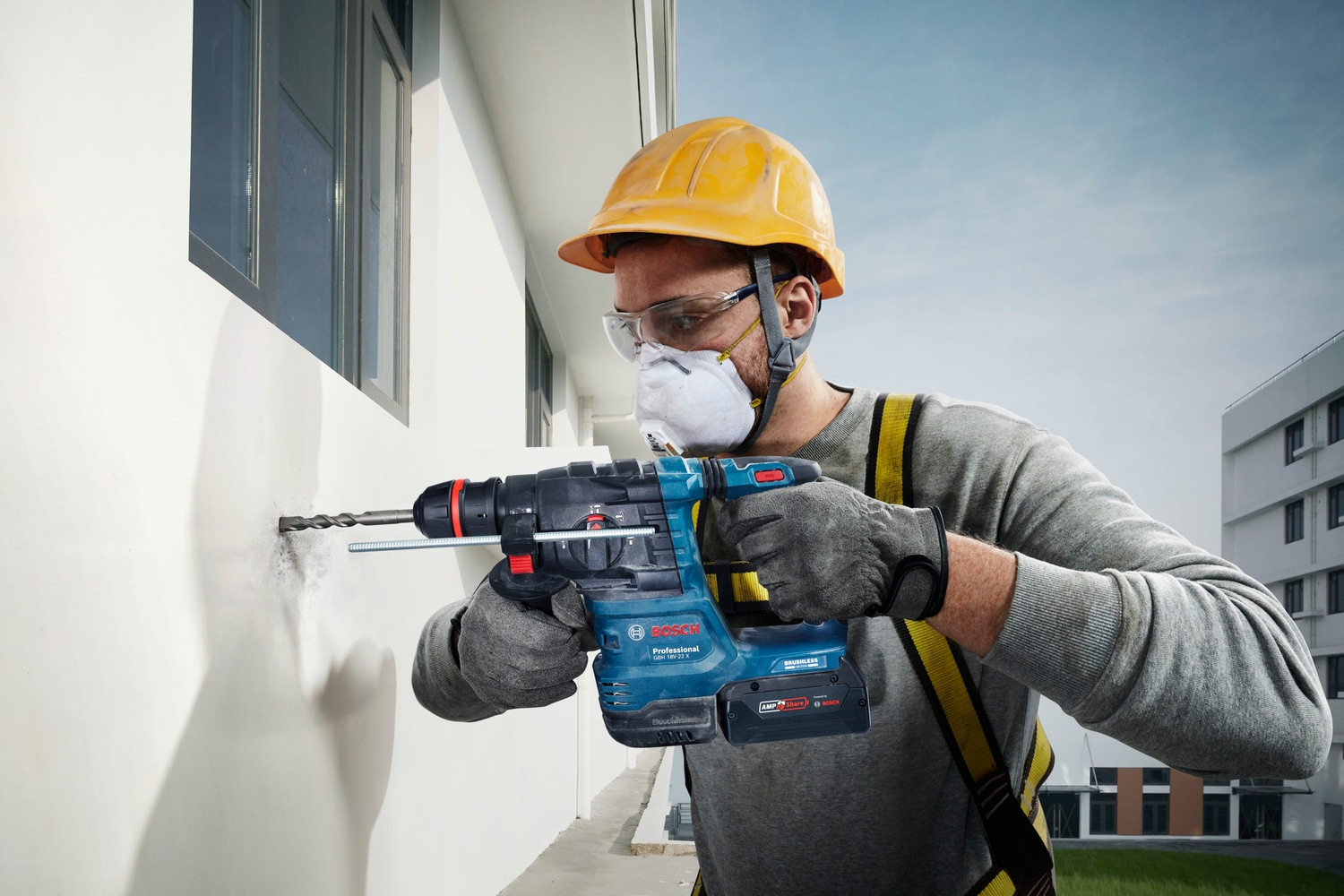 Bosch Professional Akku-Bohrhammer »GBH 18V-22 X«, (Set), mit ONECHUCK, inkl. 2 Akkus und Ladegerät