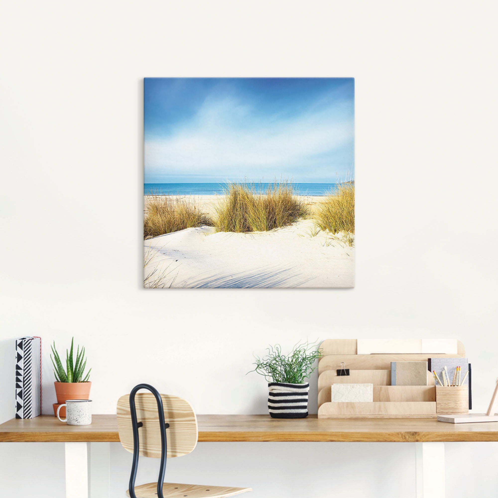 Artland Wandbild »Gras auf Sanddünen«, Strand, (1 St.), als Leinwandbild, P günstig online kaufen