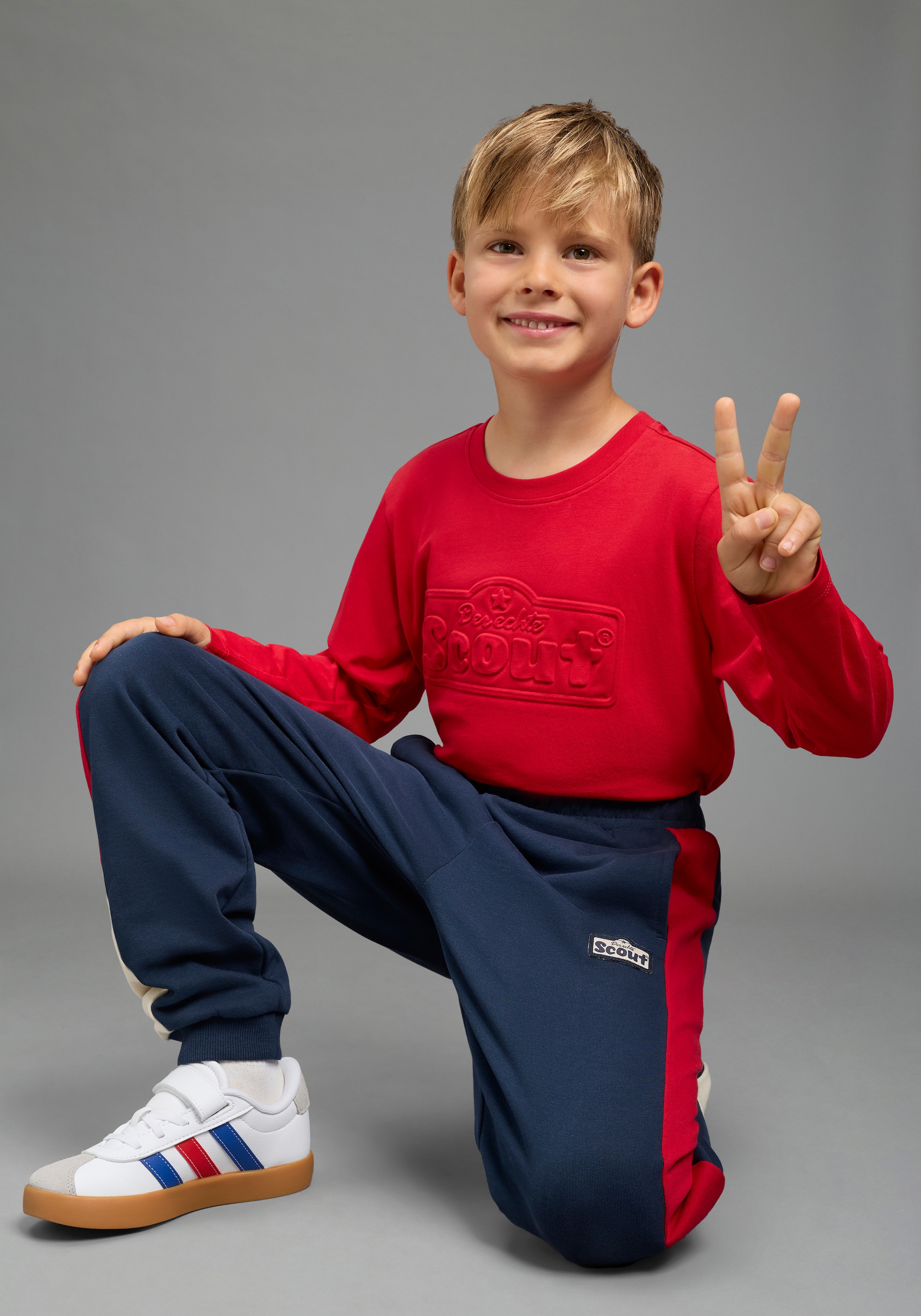 Scout Sweathose »Jogginghose mit Knie-Patchen - NEU von SCOUT«  gerade Passform, für Jungen, knielang, mit Seitennahttaschen