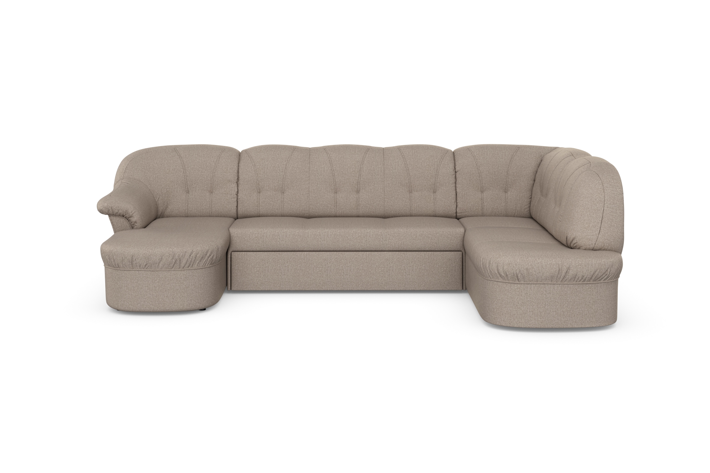 DOMO collection Wohnlandschaft »Pegnitz, zeitlos und modern, mit attraktiver Rückensteppung, U-Form«, wahlweise mit Bettfunktion