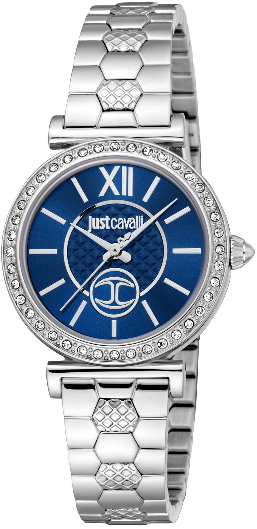 Just Cavalli Time Quarzuhr »Varenna«, (Set, 2 tlg., mit Armband), Armbanduhr, Damenuhr, Kristallsteine, Edelstahlarmband, Geschenkidee