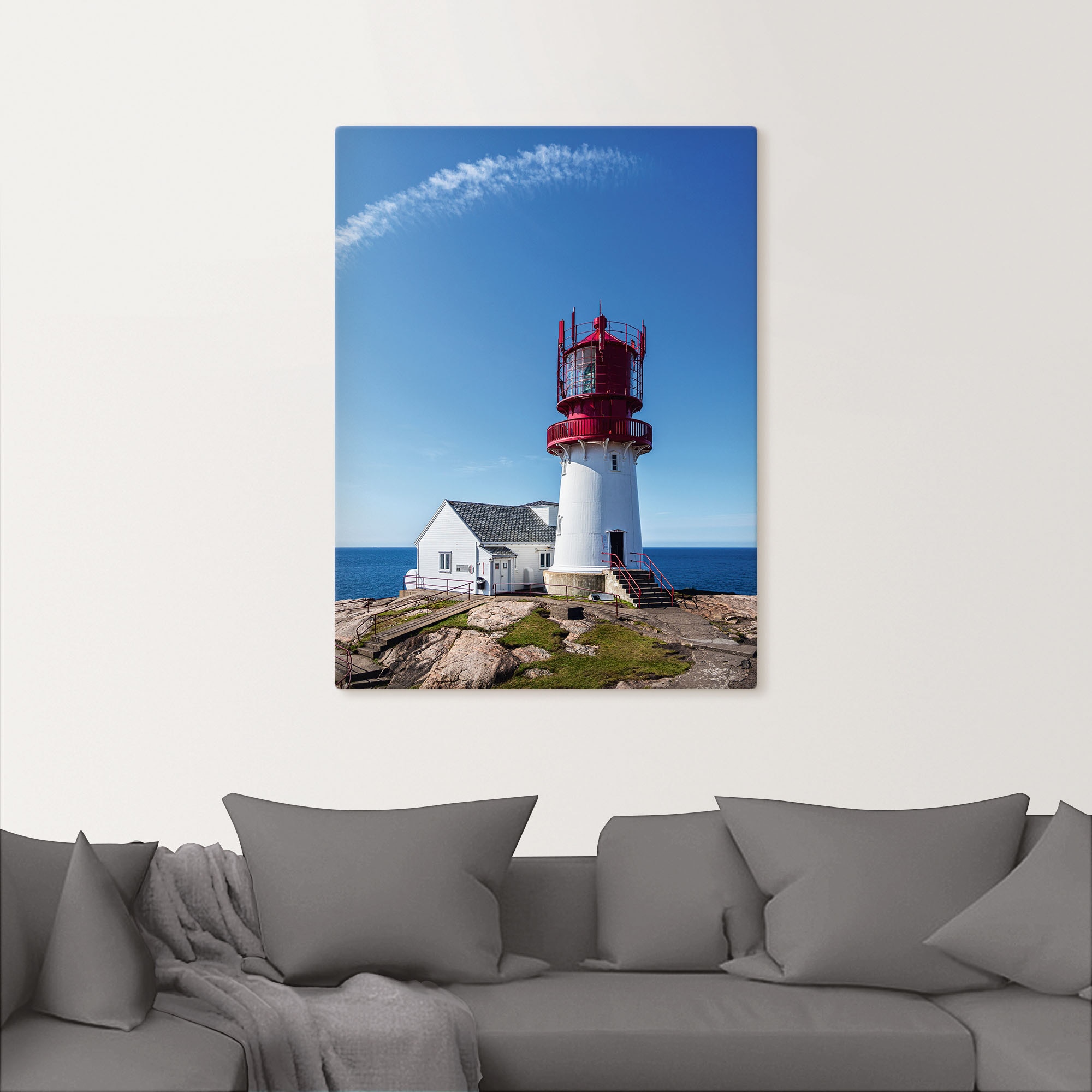 Artland Wandbild »Leuchtturm Lindesnes Fyr in Norwegen«, Gebäude, (1 St.), als Alubild, Leinwandbild, Wandaufkleber oder Poster in versch. Größen
