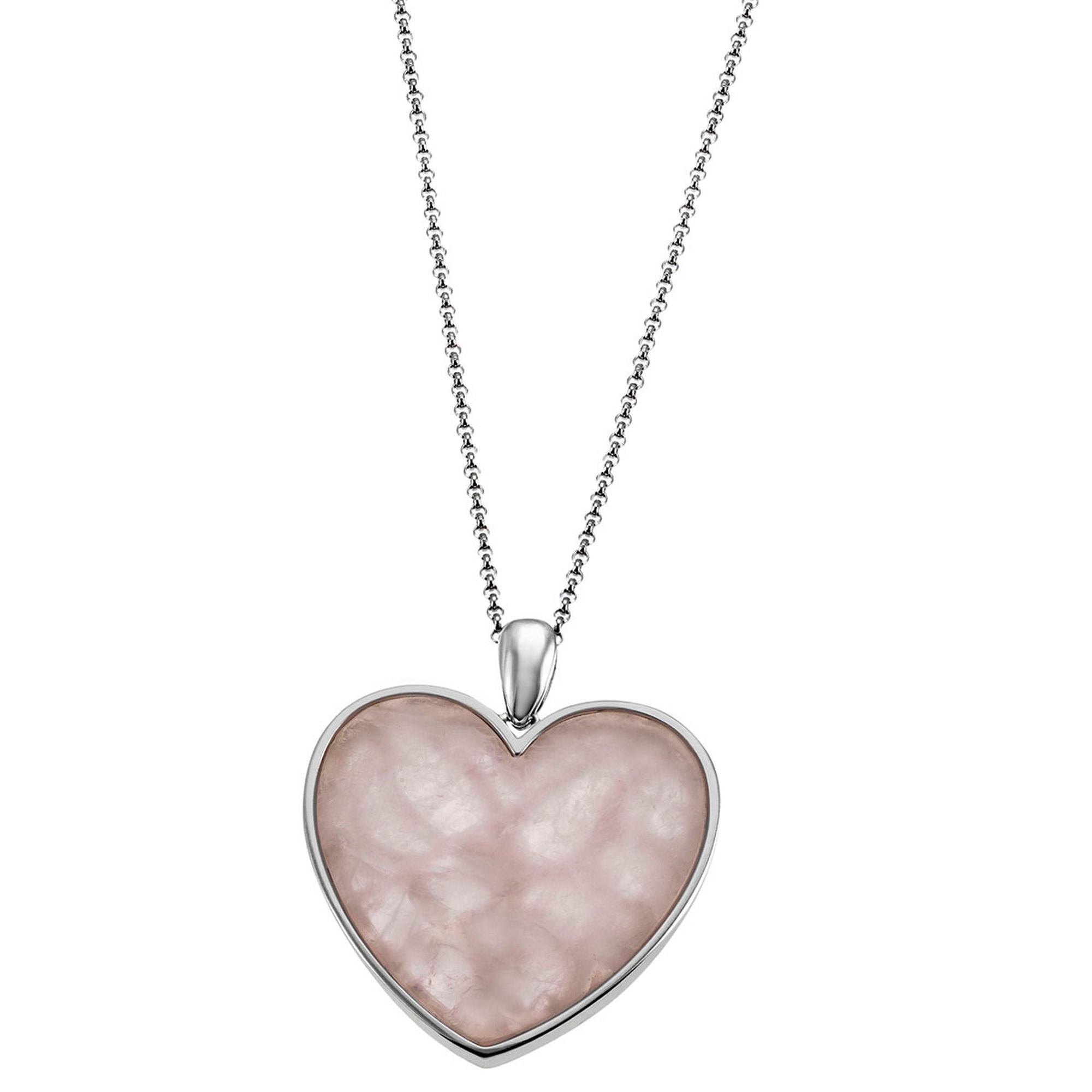 goldmaid Kette mit Anhänger »925 Sterling Silber Herz Glasstein rosa«