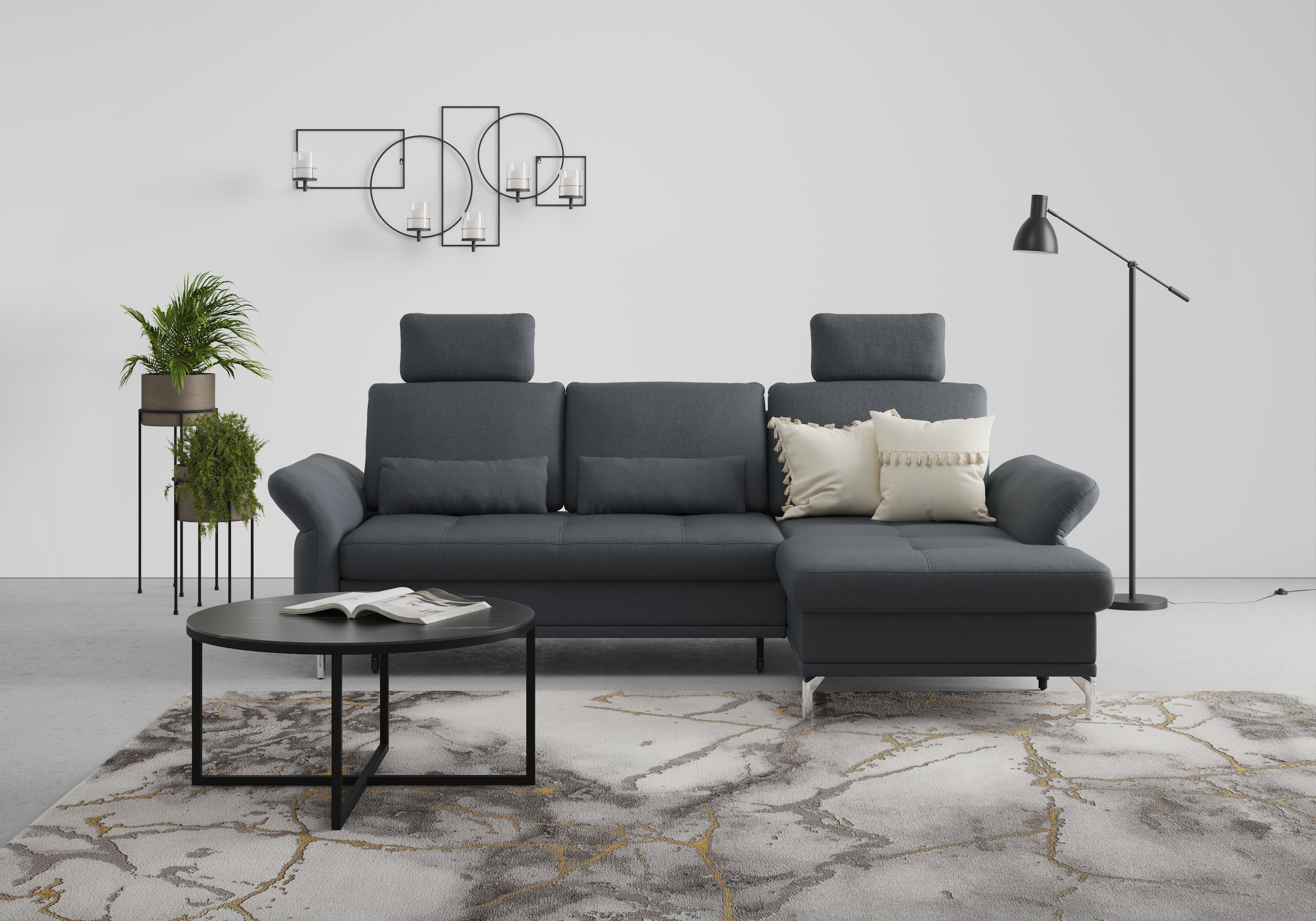 Home affaire Ecksofa »Palm Beach L-Form« Federkern, mit Sitztiefenverstellu günstig online kaufen