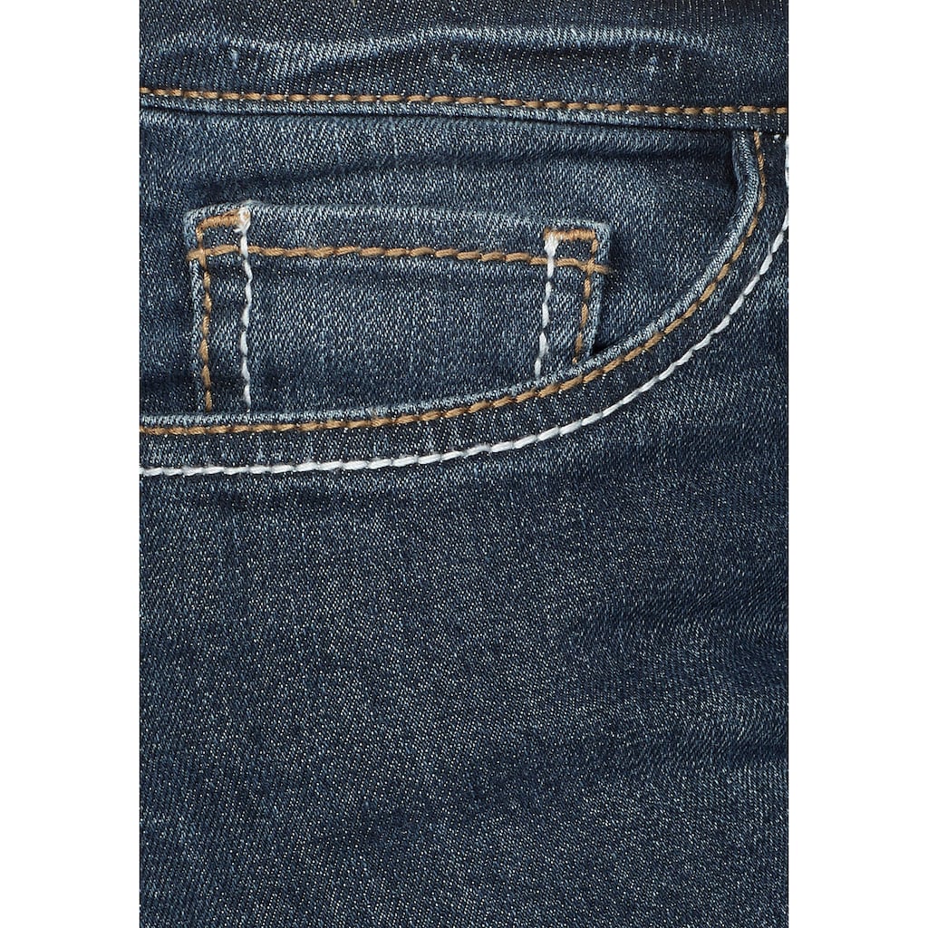 Arizona Bootcut-Jeans »mit Kontrastnähten«, Mid Waist