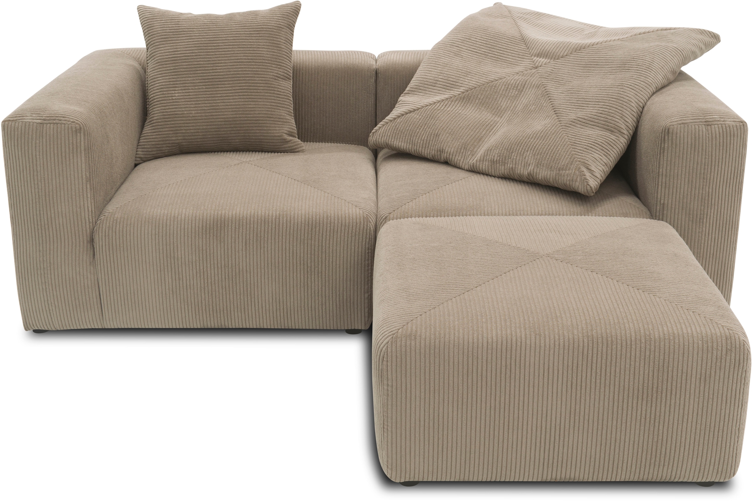 Home affaire Ecksofa »Gerrid L-Form« Cord, Modulsofa, bestehend aus 2 Eckelementen + 1 Hocker
