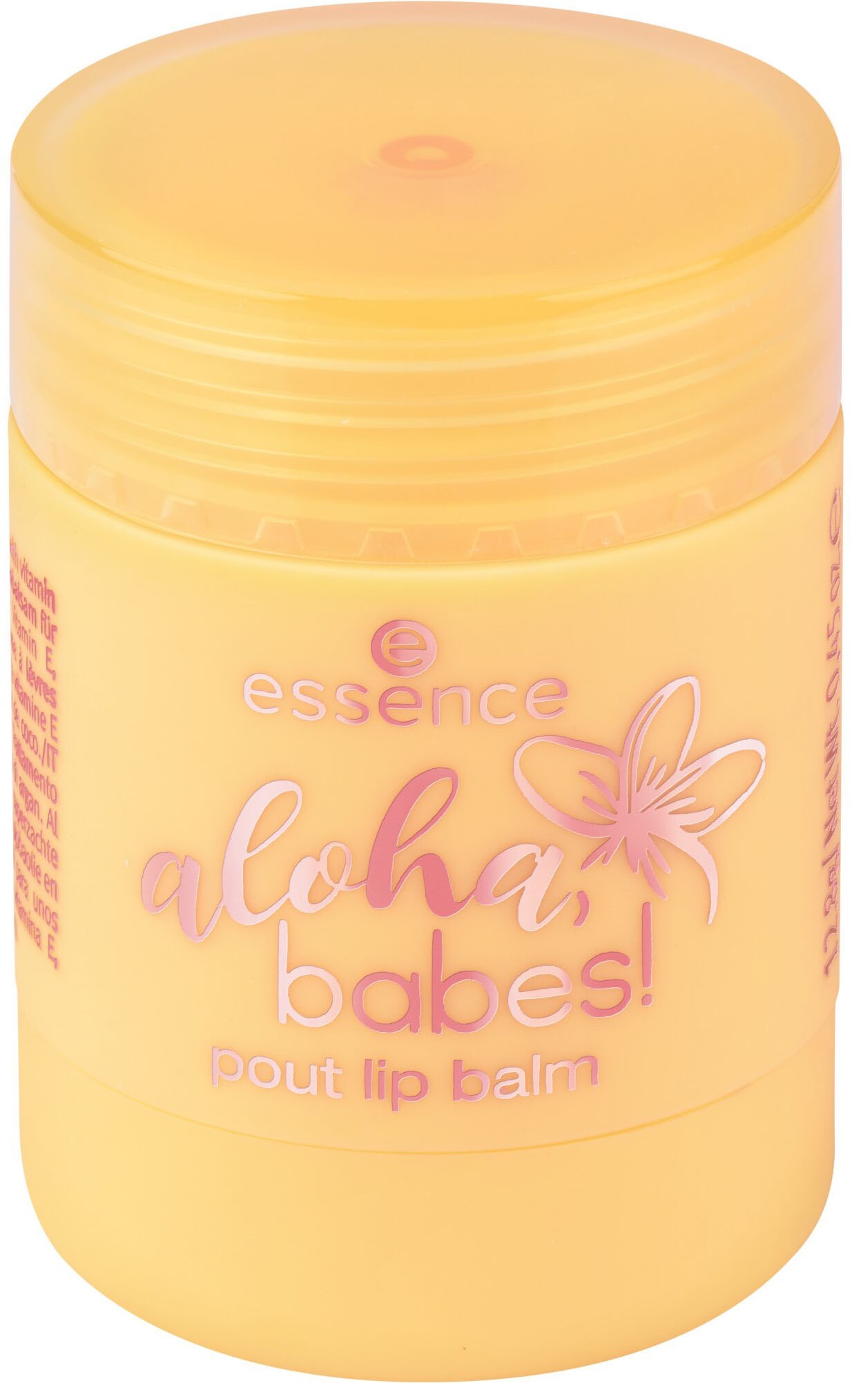 Essence Lippenbalsam »aloha, babes! pout lip balm«, (Set, 4 tlg.), Pflegend, zarter Kokosnussduft, perfekt für unterwegs, vegan.