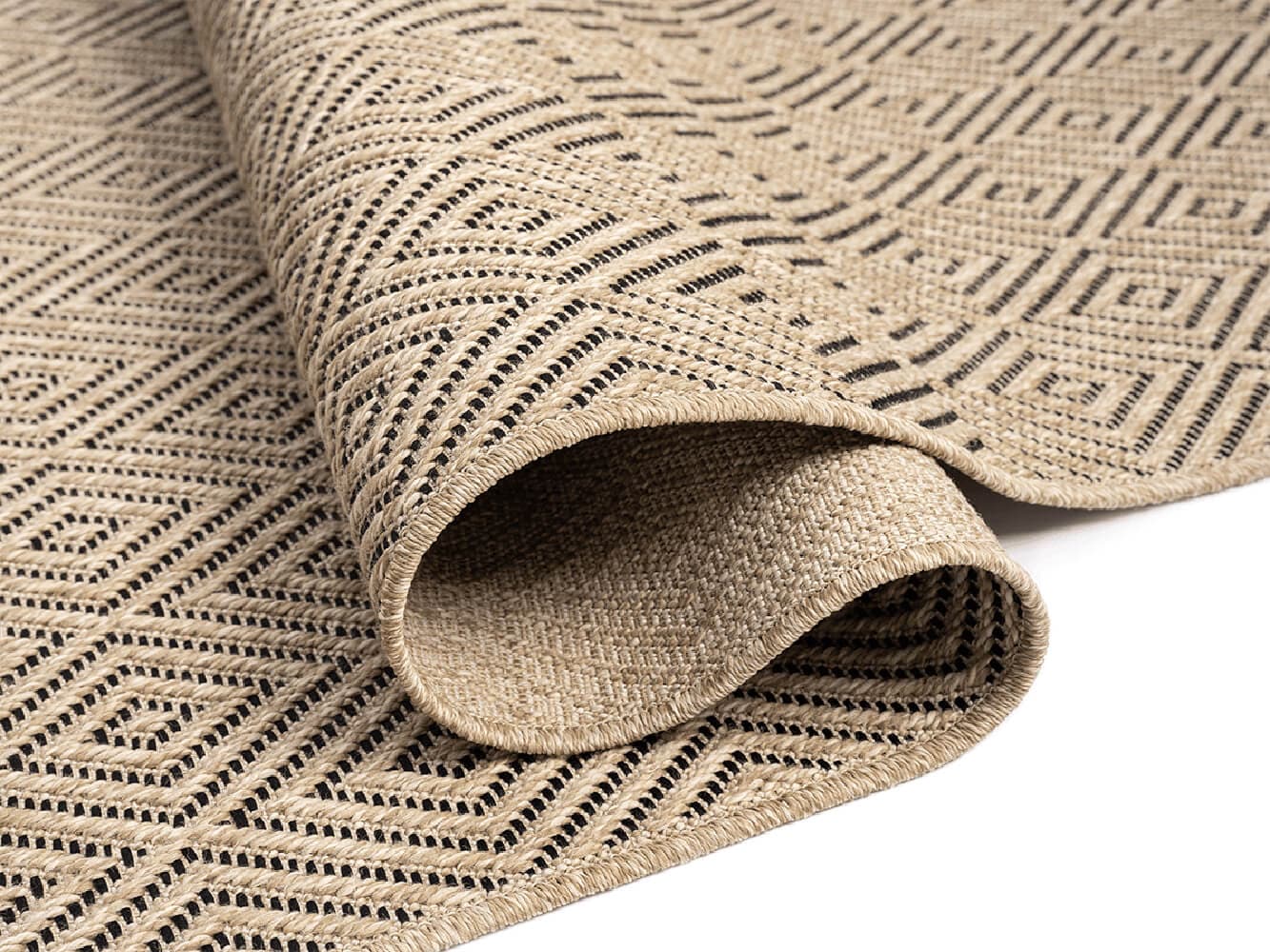 the carpet Teppich »Kansas«, rechteckig, 1 mm Höhe, moderner robuster In und Outdoor Teppich Jute Look