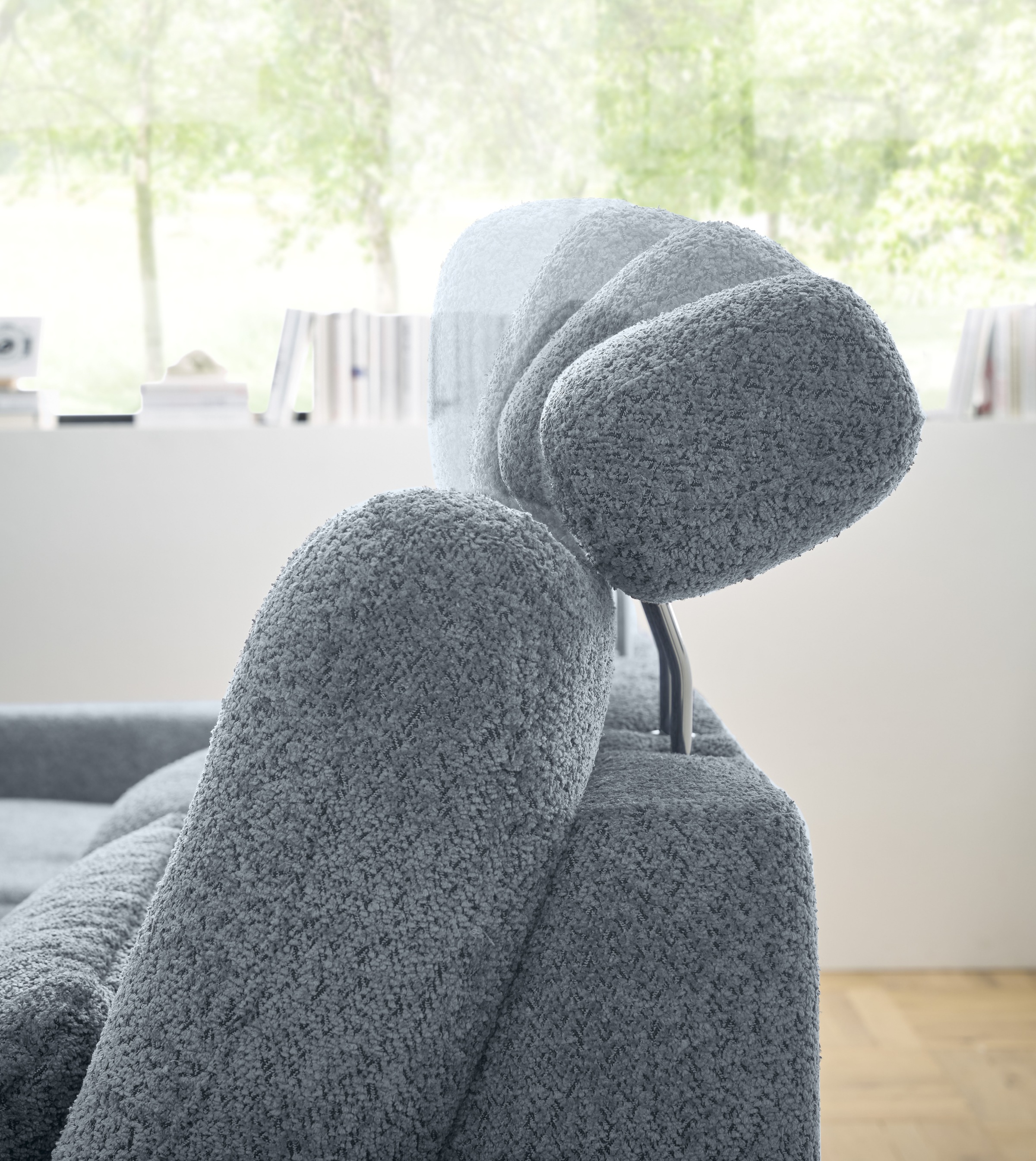 set one by Musterring Ecksofa »SO 3600, inkl motor. Sitztiefenverstellung, Kopfstützen, Nierenkissen«, Sitzhöhe 42 cm, Kaltschaum, Breite 293 x Tiefe 180 cm, Kama blue