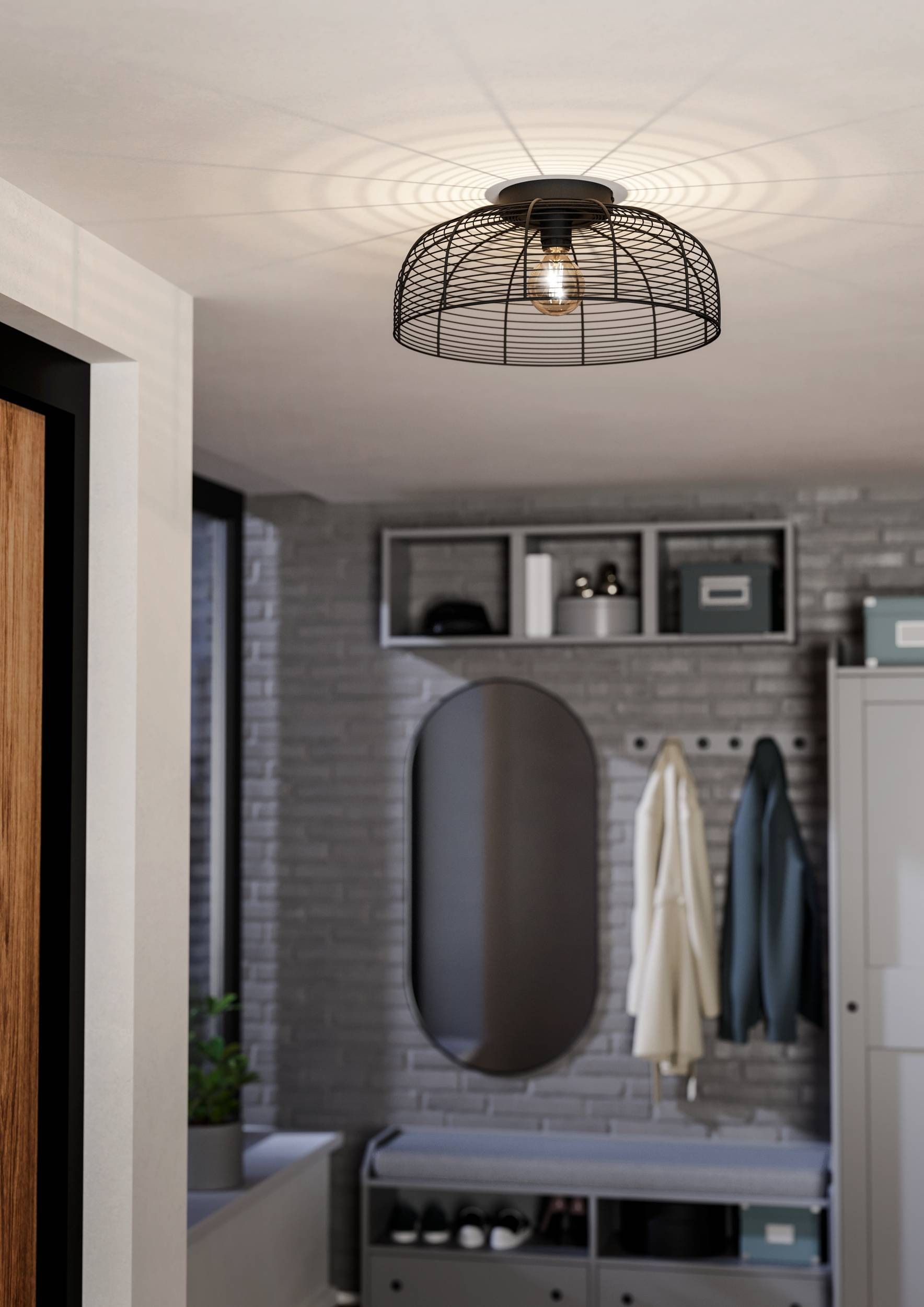 EGLO Deckenleuchte »Rinroe Deckenlampe, Wohnzimmerlampe, Industrial, Metall günstig online kaufen