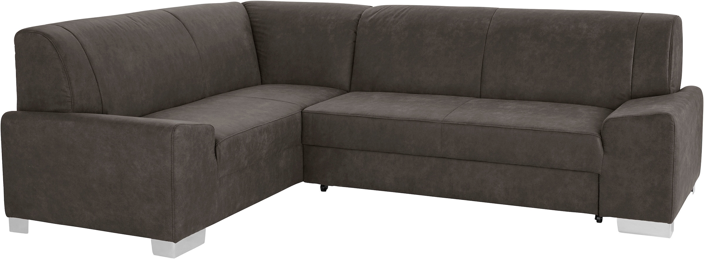 DOMO collection Ecksofa »Anzio in kubischer Formensprache, flache Armlehnen, L-Form«, Wahlweise mit Bettfunktion und Federkern für hohen Sitzkomfort