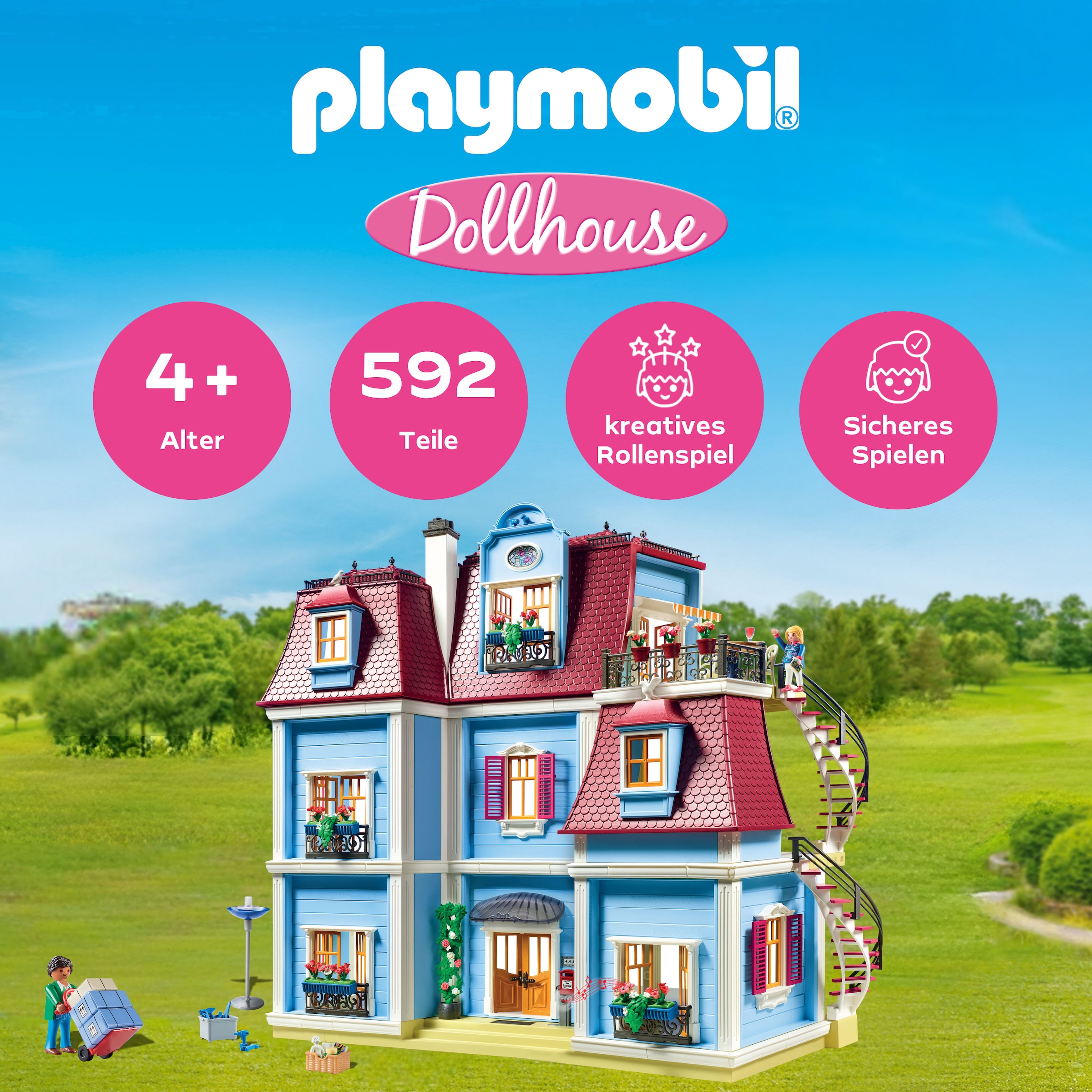 Playmobil® Konstruktions-Spielset »Mein Großes Puppenhaus (70205), Dollhouse« Made in Germany