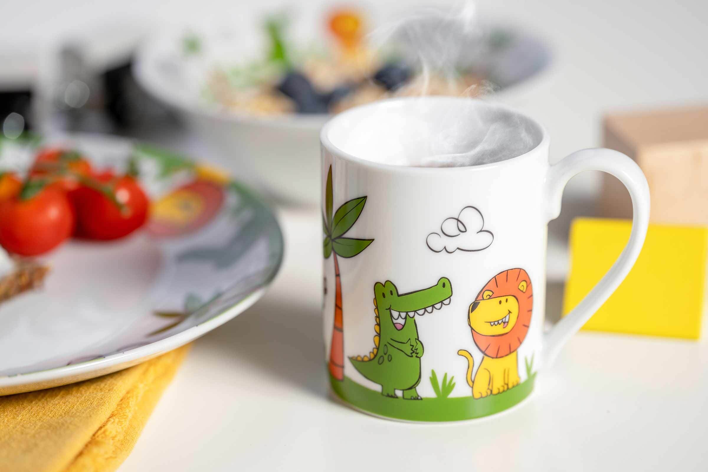LEONARDO Kindergeschirr-Set »Kindergeschirr Set Krokodil / Elefant / Löwe Bambini bunt«
