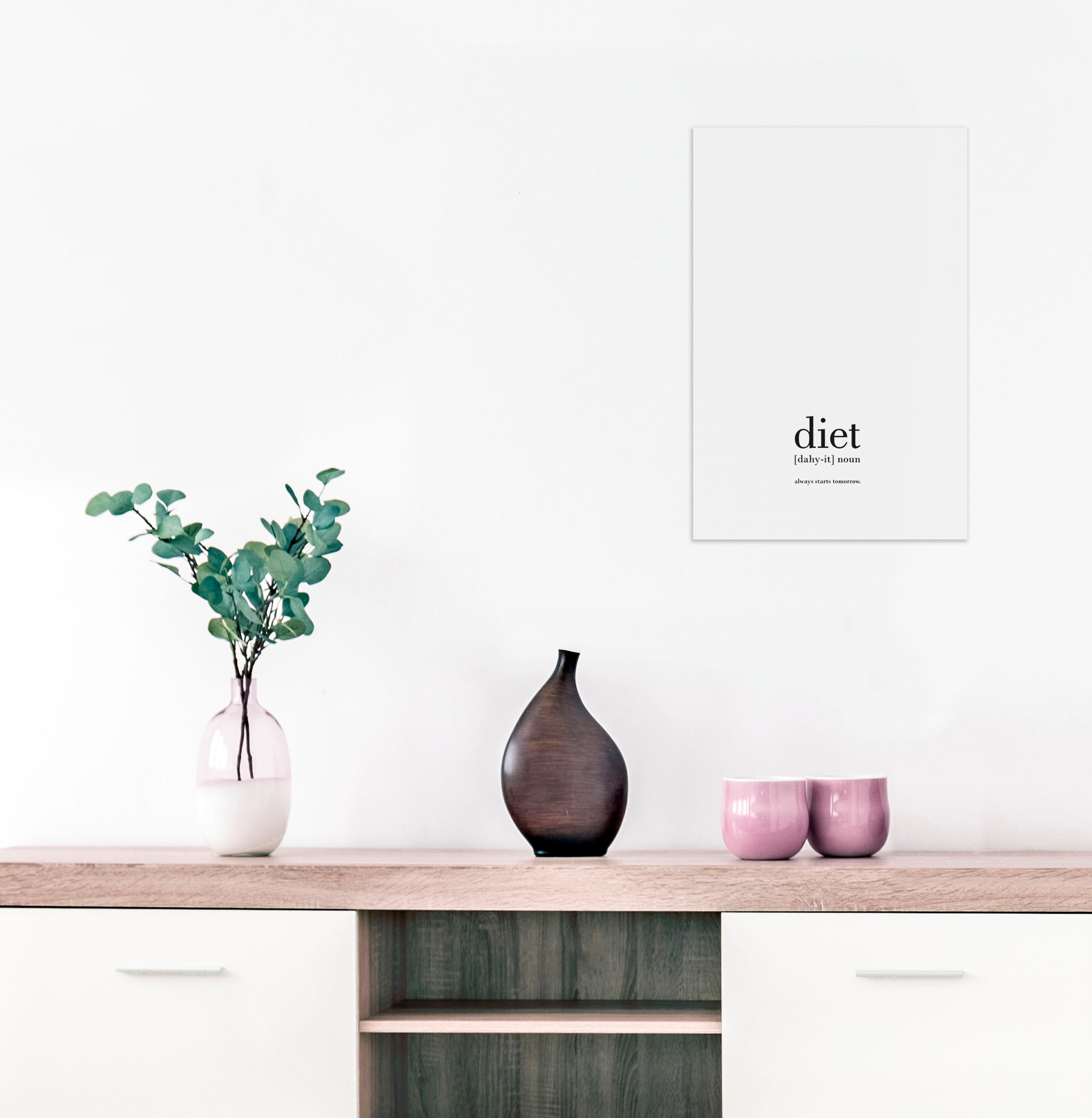 queence Wanddekoobjekt »diet«, Stahlschild, Blechschild, Spruch, Witzig, Wanddeko, retro, 20x30cm