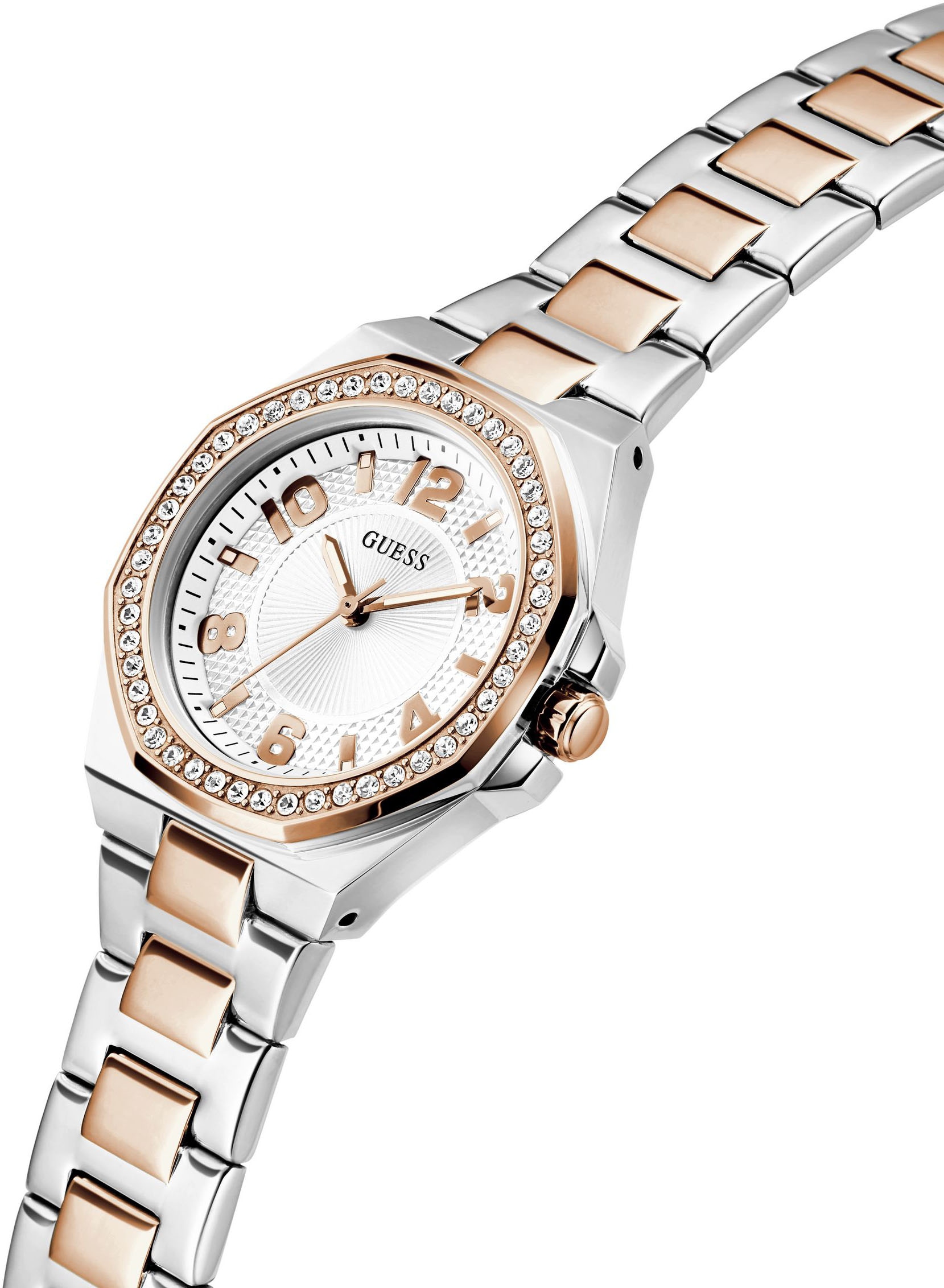 Guess Quarzuhr »CONTESSA«, Armbanduhr, Damenuhr, Edelstahlarmband