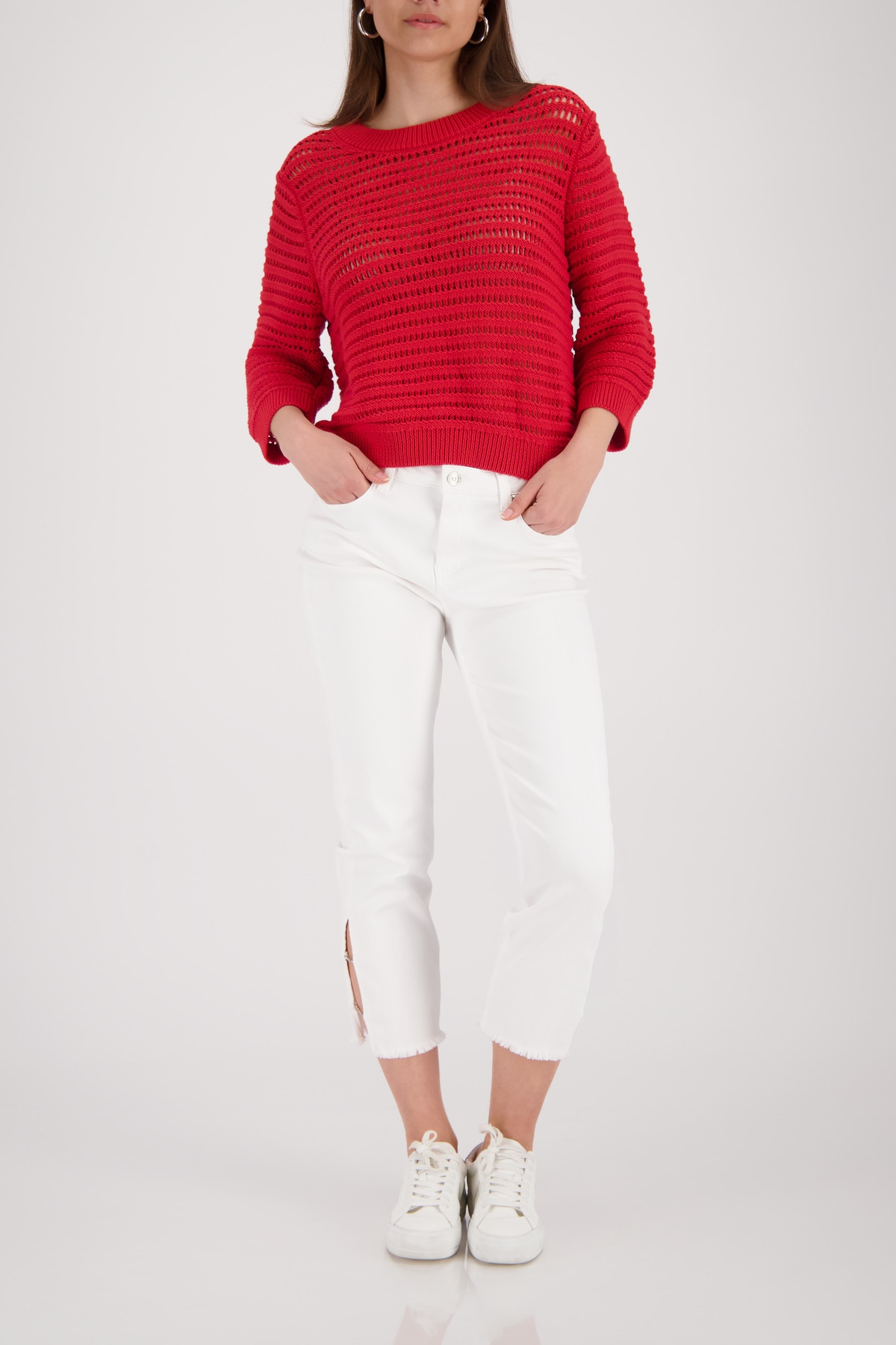 Monari Ajourpullover »Pullover Basic  Ajour« Regular fit mit Ajour-Strick
