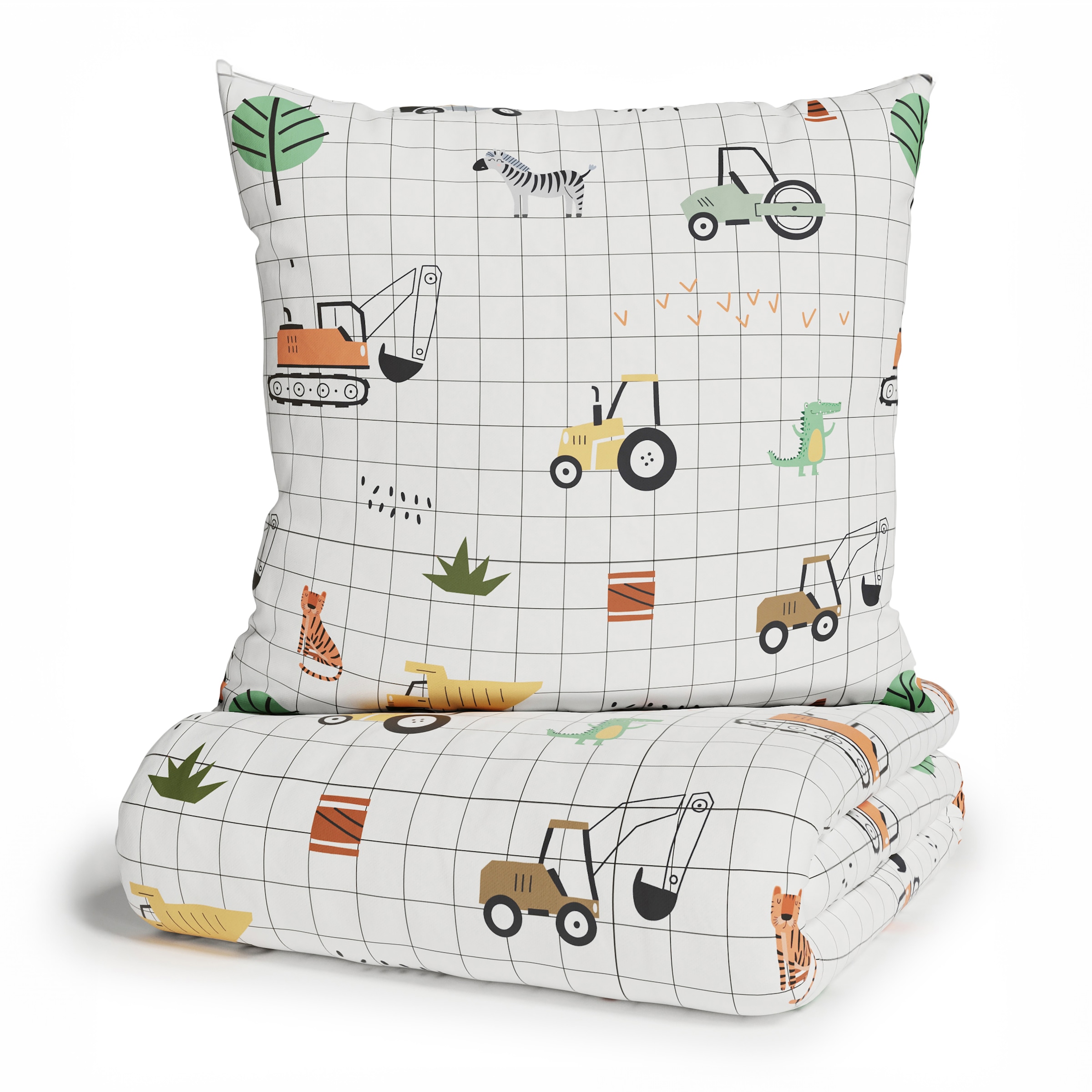 Lüttenhütt Kinderbettwäsche »CUDDLEE«, in vielen Designs: Dino,Einhorn,Weltraum,Baustelle,Herz,Trecker,Safari