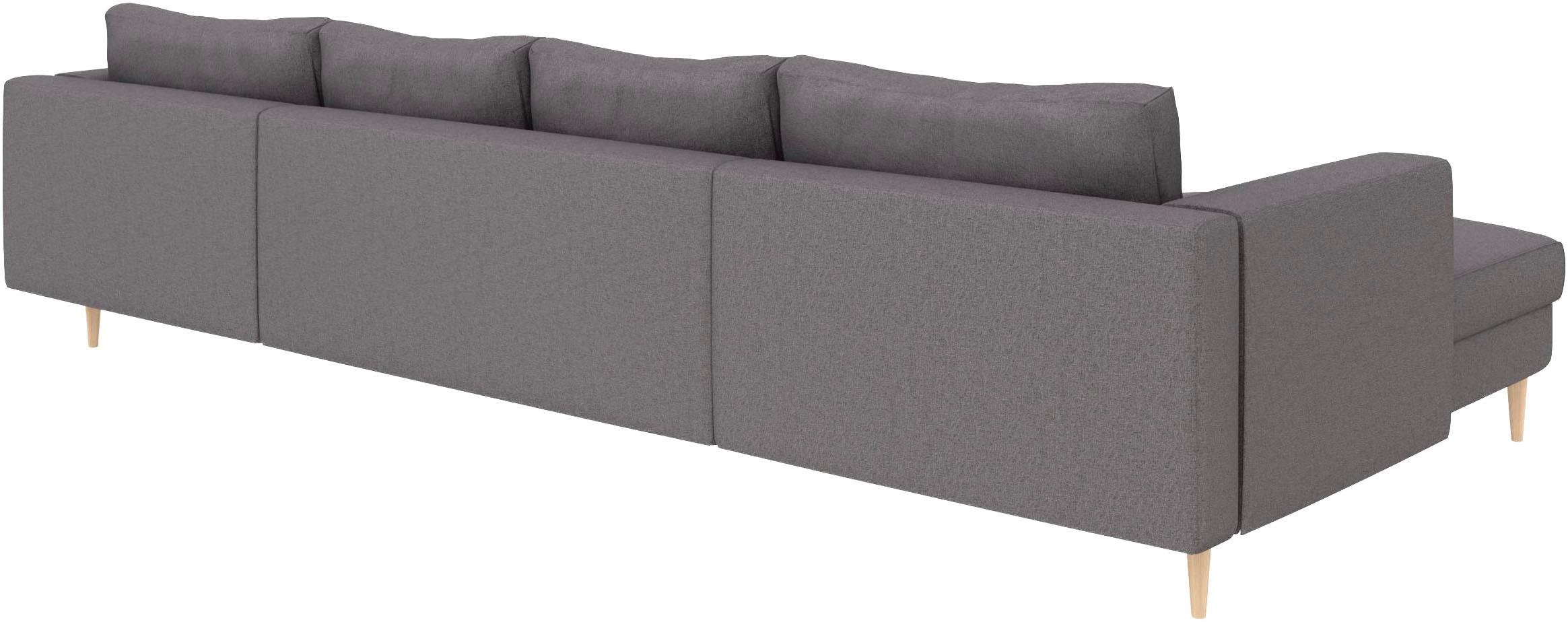 TRENDMANUFAKTUR Wohnlandschaft »Amazing, wahlw. mit Schlaffunktion & Bettkasten, Fuß Buche lackiert« Sofa in U-Form, in Cord oder Struktur, Breite 305 cm