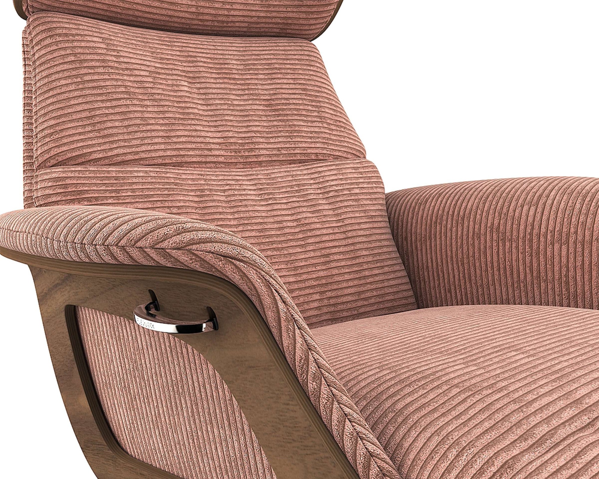 FLEXLUX Loungesessel »Clement Chaislongue, Relaxstuhl, Liegesessel,«, Rücken- & Kopfteilverstellung, Armlehne, Walnuss, Fuß Alu
