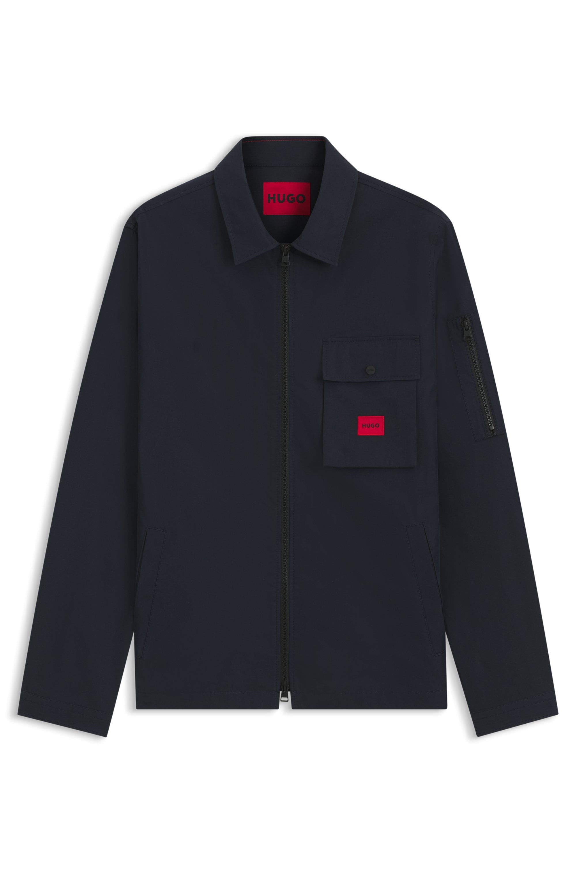 HUGO Langarmhemd »Emmond« Oversize Fit, 2-Wege-Zipper, Baumwoll-Mix