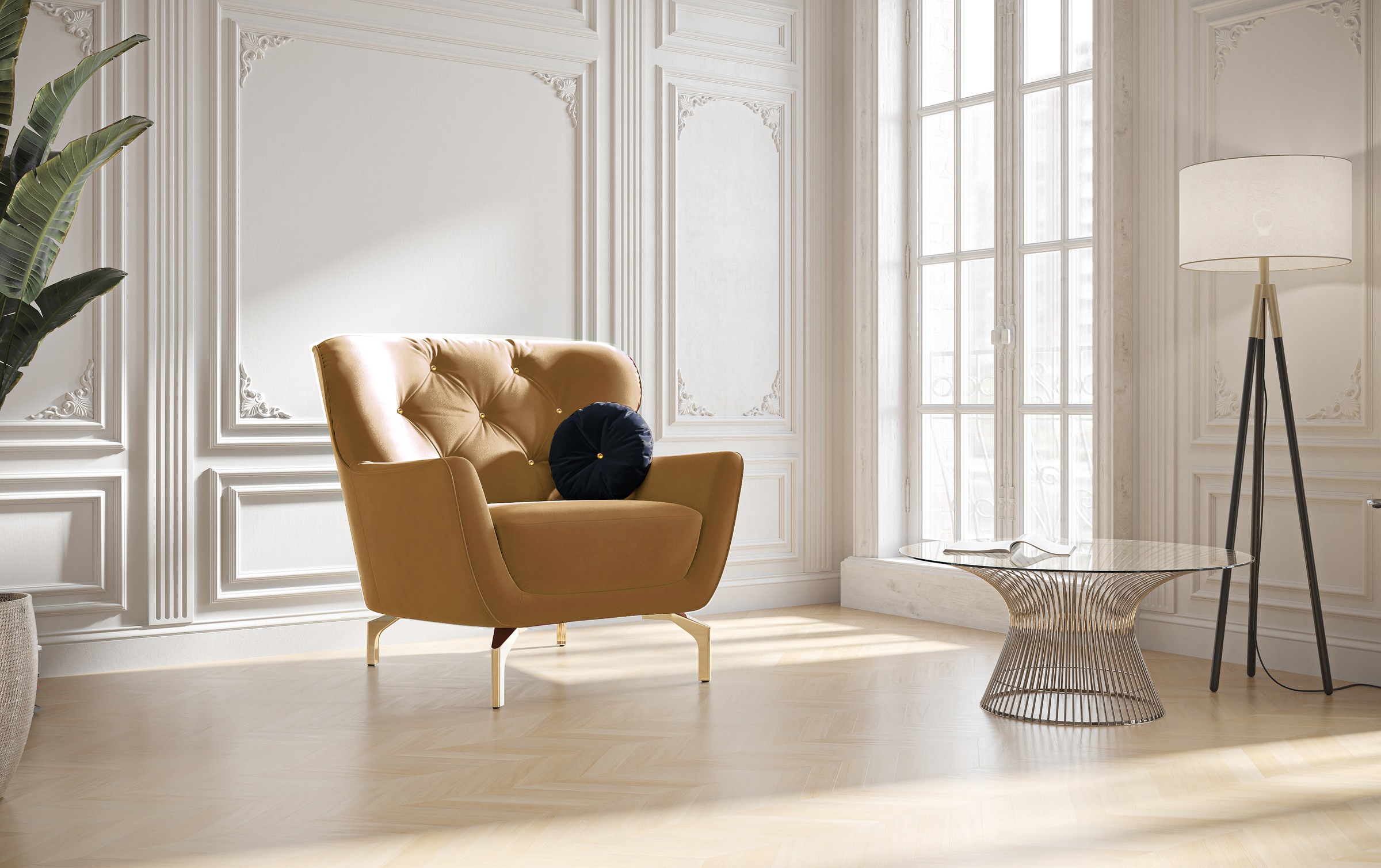 sit&more Sessel »Orient 3«, inkl. 1 Zierkissen mit Strass-Stein, goldfarben günstig online kaufen