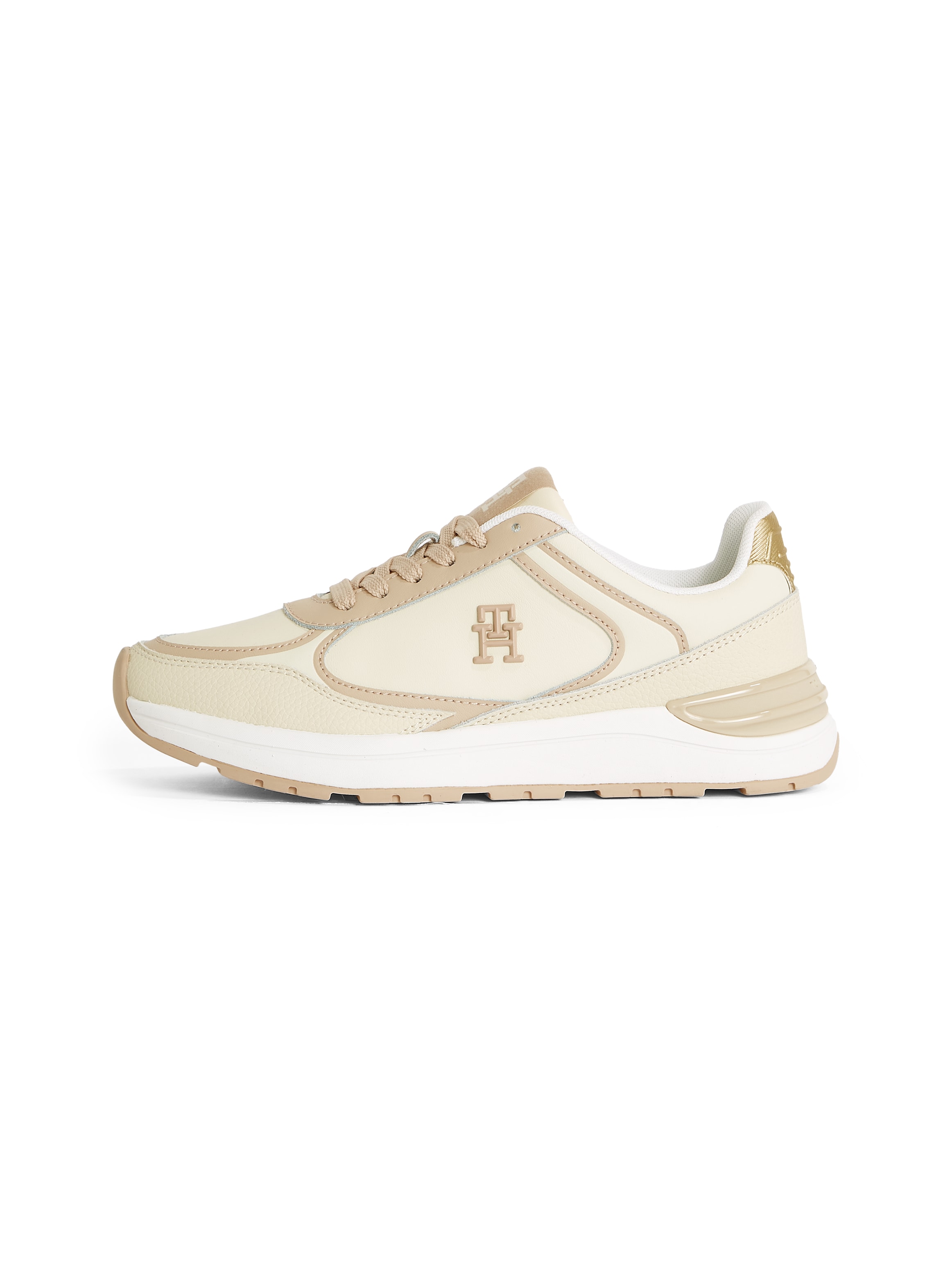 Tommy Hilfiger Keilsneaker »CASUAL FASHION RUNNER LTHR«, Freizeitschuh, Halbschuh, Schnürschuh mit Kontrastbesatz