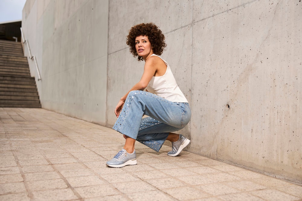 Rieker Sneaker, mit Lettern bedruckt, Freizeitschuh, Halbschuh, Schnürschuh