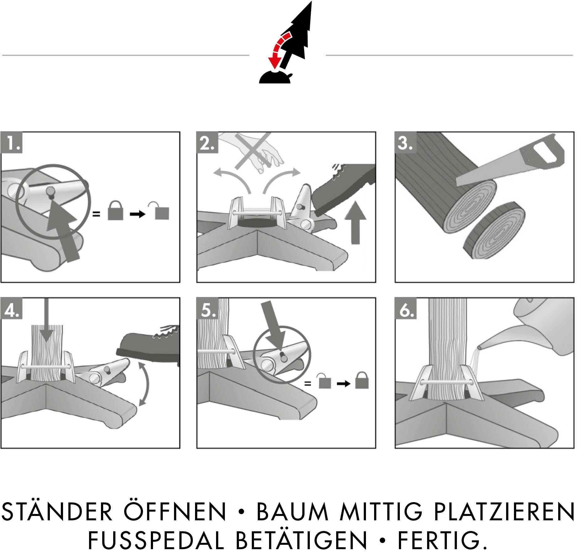 Krinner Christbaumständer »Vario Tölz, Weihnachtsdeko, Christbaumschmuck«, mit Fußhebel/- und Einseiltechnik