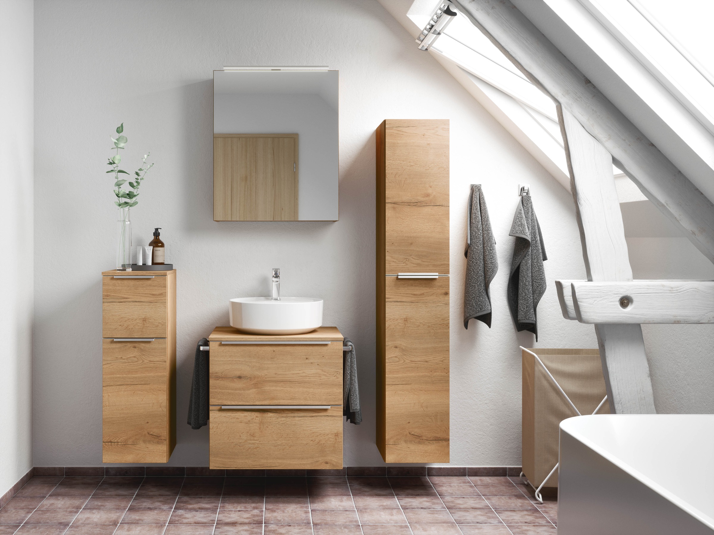 nobilia® Badmöbel-Set »Alvene« vormontiert, mit Soft-Close, 4 Stk. tlg. günstig online kaufen