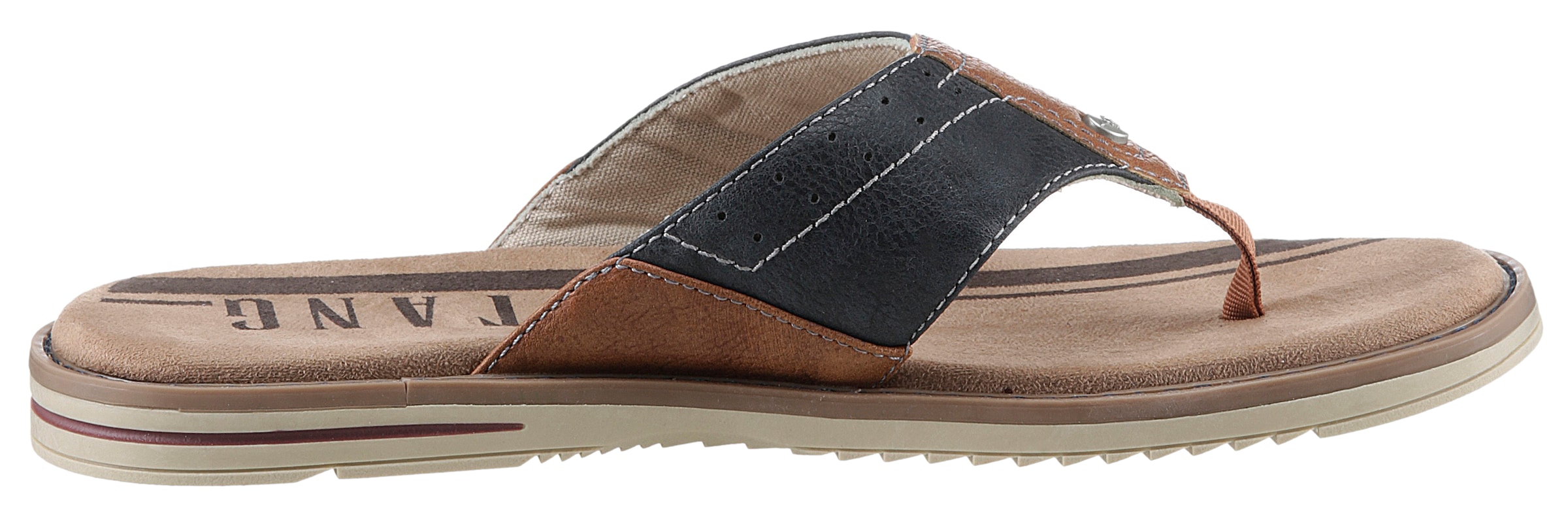 Mustang Shoes Zehentrenner, Sommerschuh, Schlappen, Poolslides, Badeschuh, stylische Farbkombi