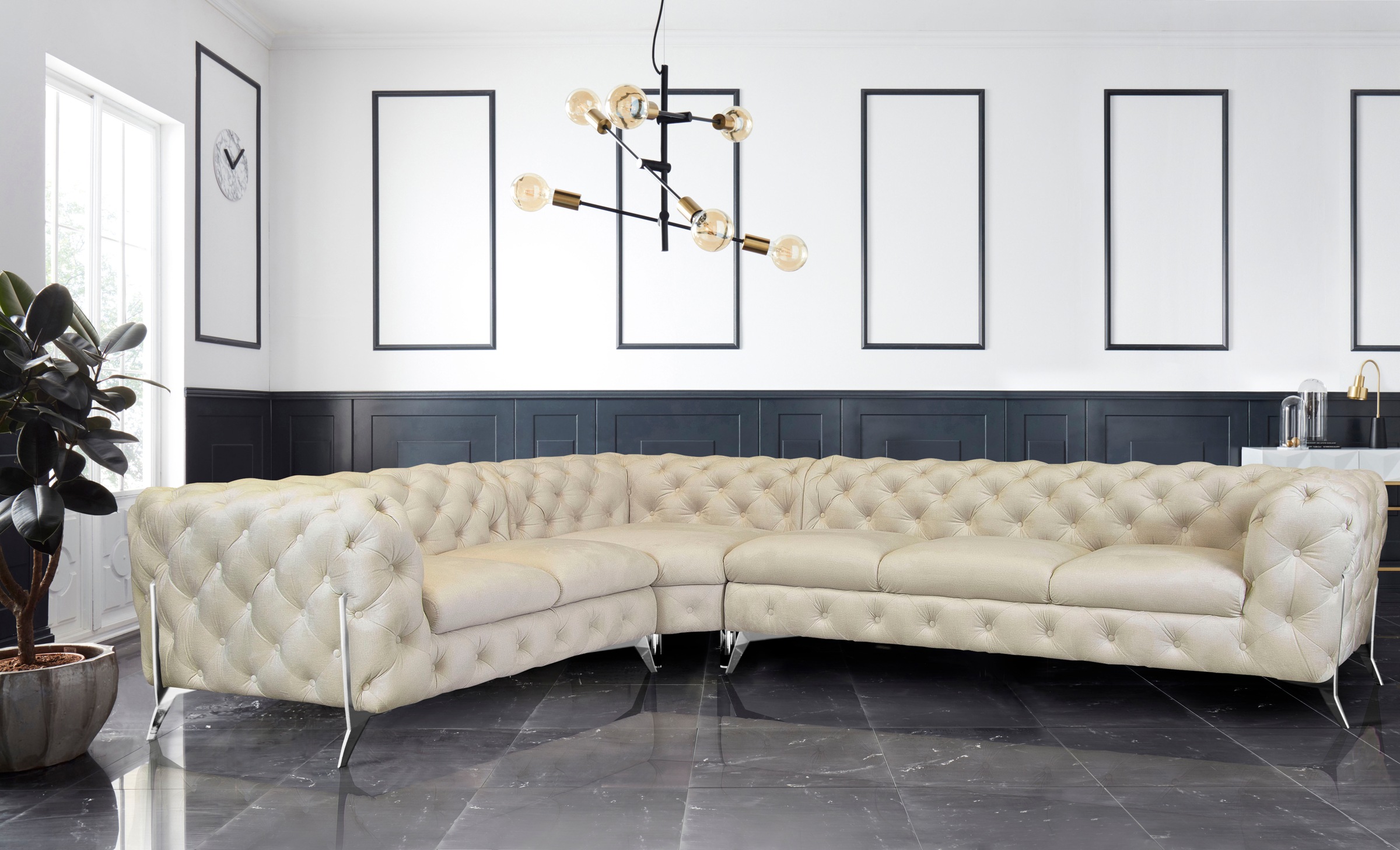 Home affaire Chesterfield-Sofa »Amaury L-Form« großes Ecksofa, Chesterfield günstig online kaufen