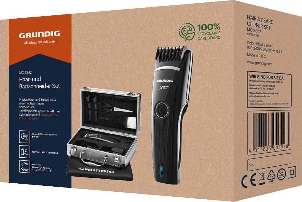 Grundig Haar- und Bartschneider »MC 3342«, 2 Aufsätze, Schneidsatz  hygienisch abwaschbar im Online-Shop kaufen