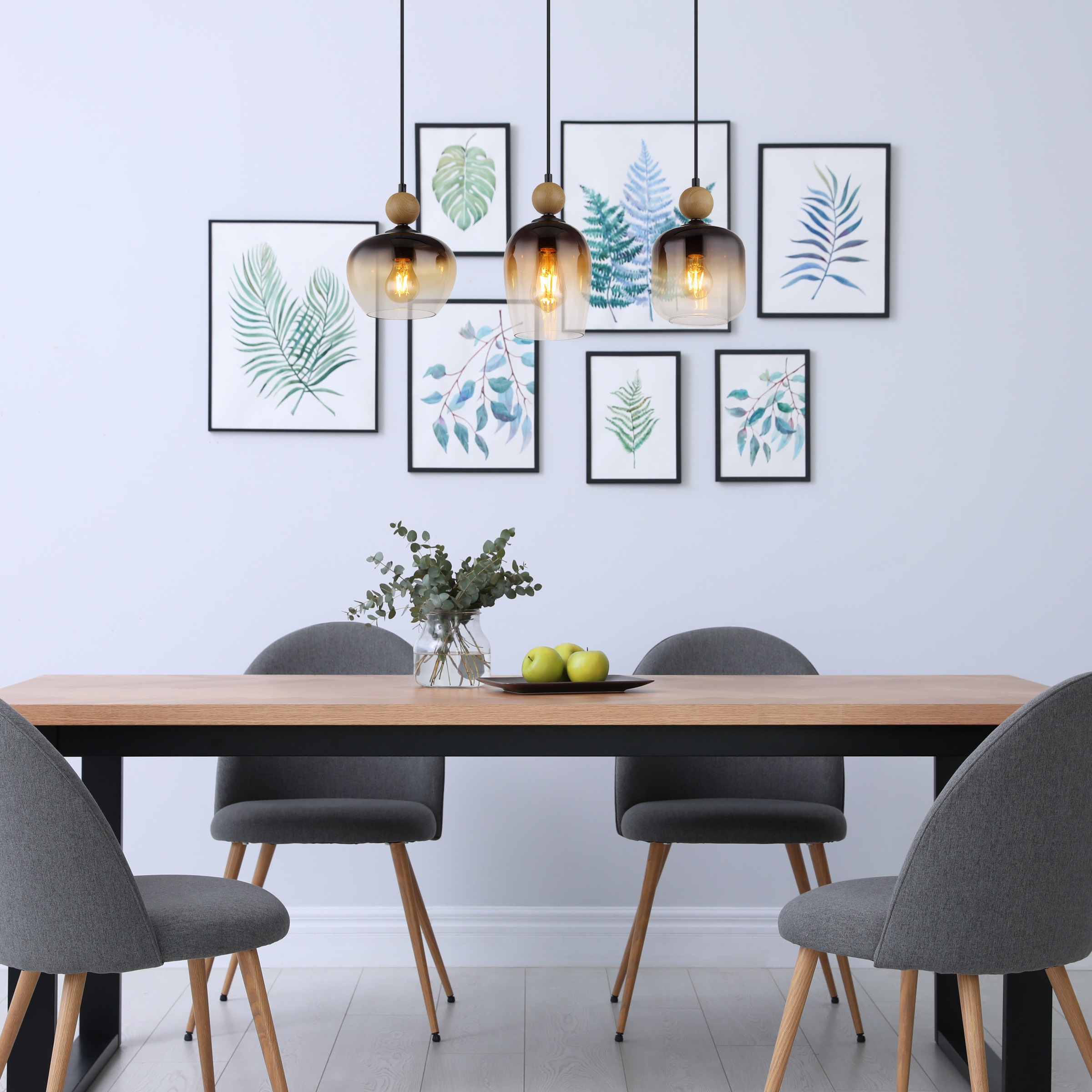 GLOBO LIGHTING Hängeleuchte »COMMY« E27 1 Stk. Hängelampe schwarz holzoptik günstig online kaufen