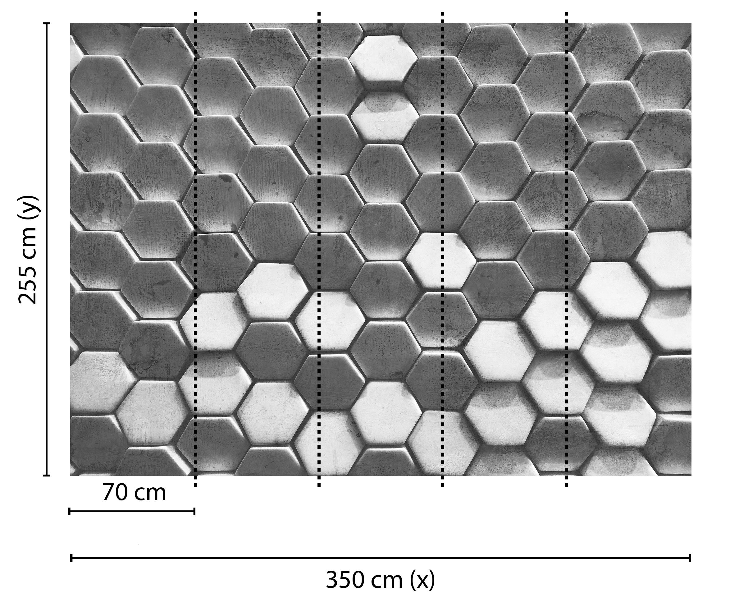 living walls Fototapete »Designwalls Hexagon Surface 1«, Vlies, Wand, Schräge, Decke