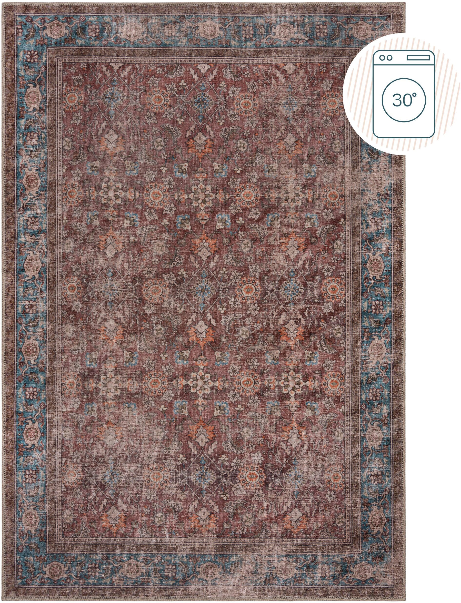 FLAIR RUGS Teppich »Cyra«, rechteckig, 4 mm Höhe, Waschbarer Traditioneller günstig online kaufen