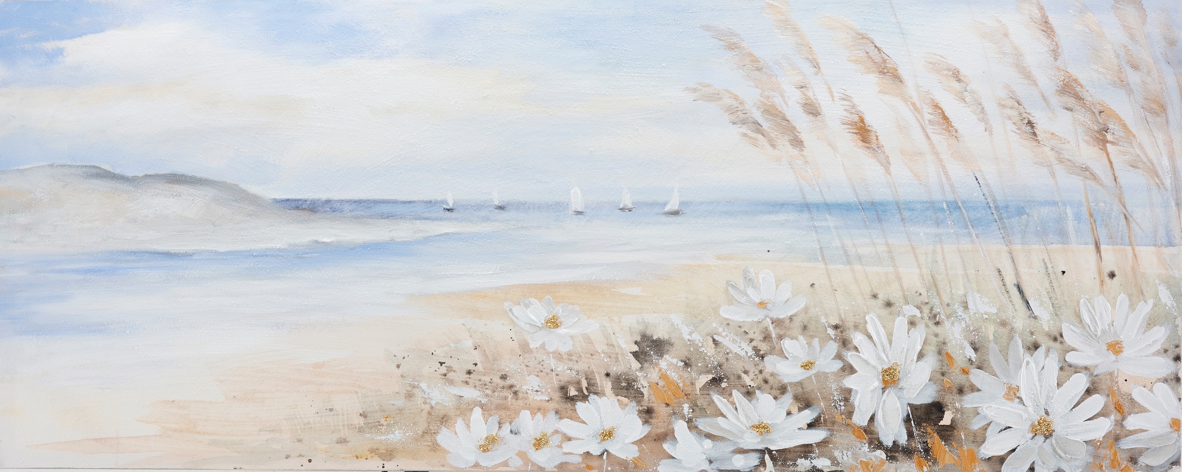 Bönninghoff Ölgemälde, Strand, (1 St.), jedes Bild ein Unikat, BxH: 120x40 cm