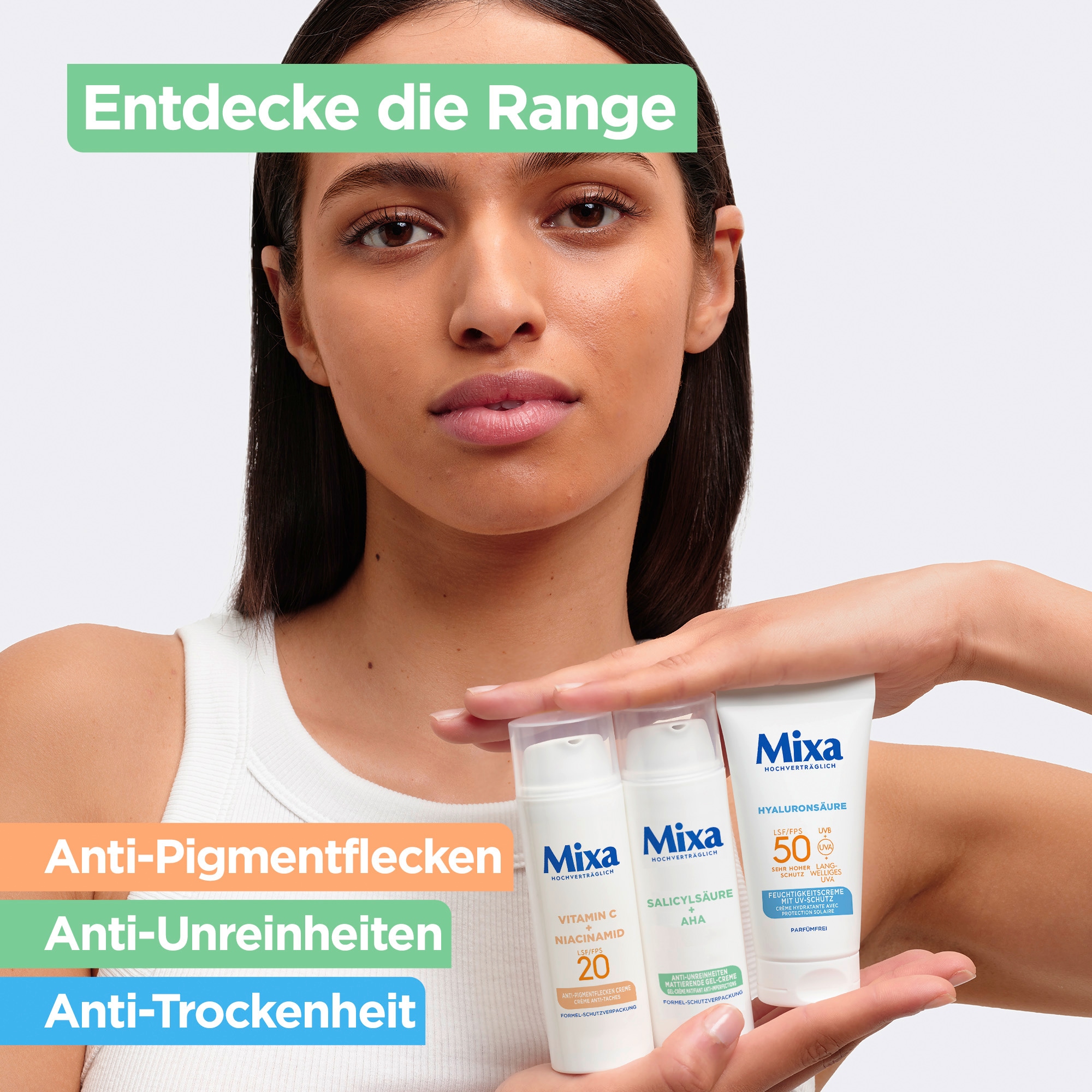 Mixa Gesichtspflege »Mixa Anti-Unreinheiten Gel-Creme« für ölige Haut, sorgt für ein mattes Hautbild, mildert Pickelmale