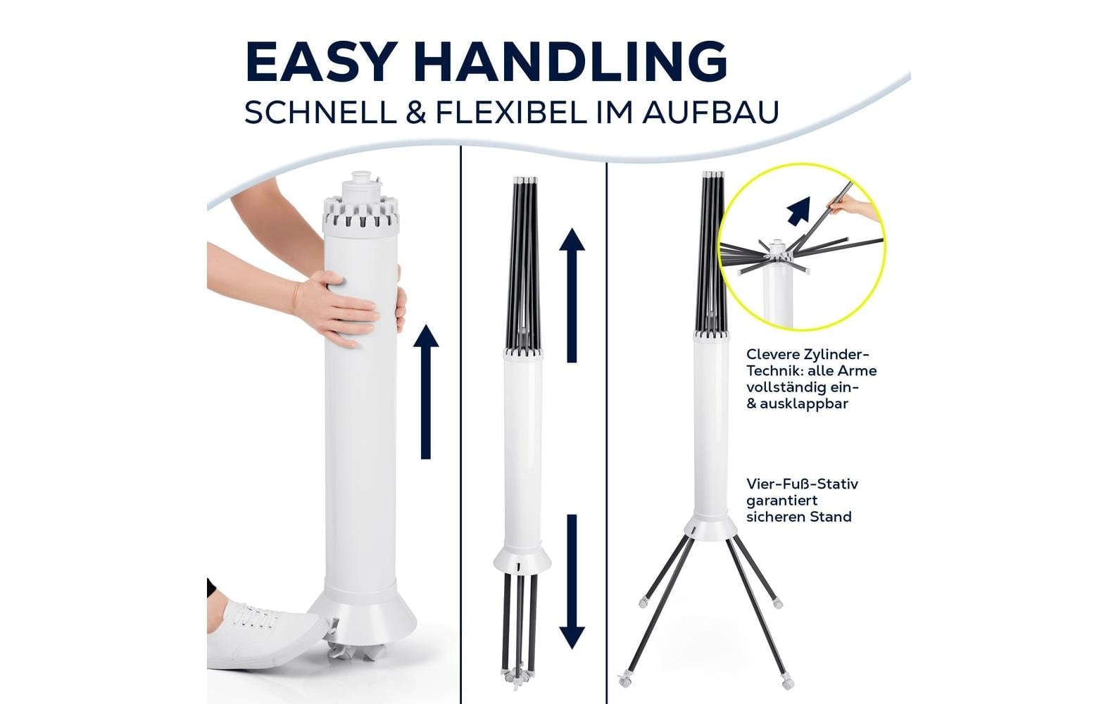EASYmaxx Wäscheständer »8 m Leine, 20 kg Wäsche« Wäscheständer mit ausziehbaren Armen