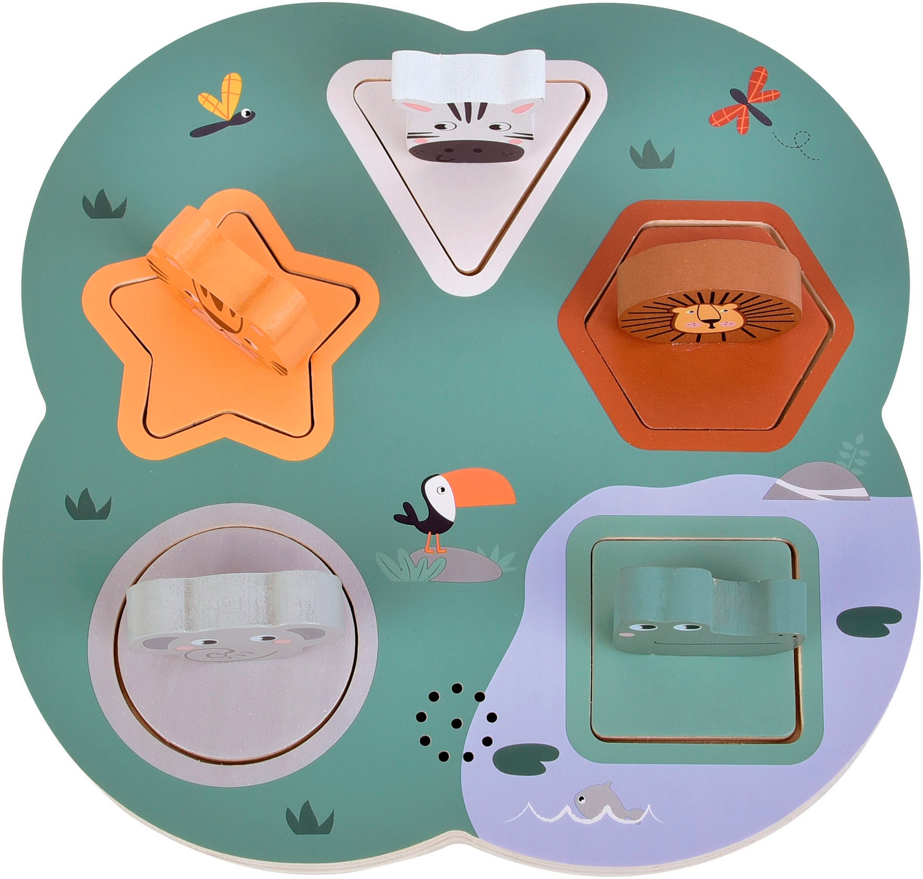 Small Foot Steckspielzeug »Steckpuzzle Safari Tierlaute 3D« mit Geräuschfunktion