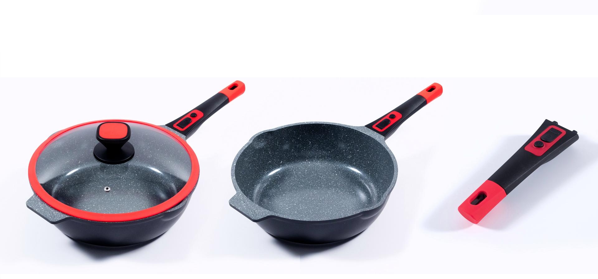 KING Bratpfanne »Click-Grip«, Aluminiumguss, (1 tlg.), abnehmbarer Griff, Induktion, Ø 32 cm