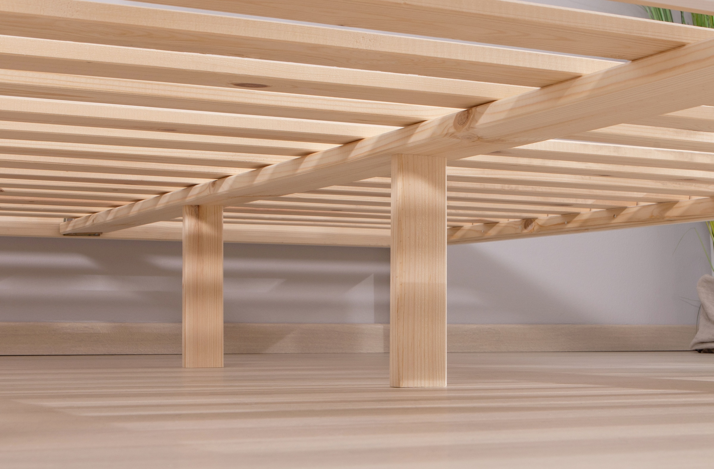 Ticaa Futonbett »Merci«, Einzelbett, aus Kiefer Massivholz, inkl. Rollrost