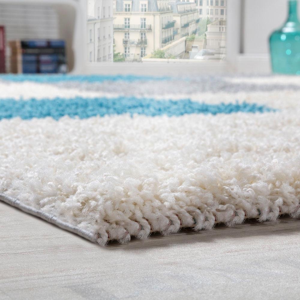 Paco Home Hochflor-Teppich »Mango 316«, rechteckig, 34 mm Höhe, weicher Shaggy, modernes kariertes Design
