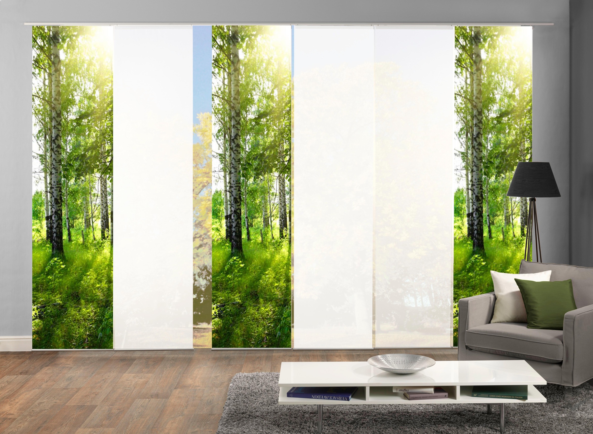 HOME WOHNIDEEN Schiebegardine »GALWAY« Klettband 6 Stk. tlg. HxB: 245x60, i günstig online kaufen