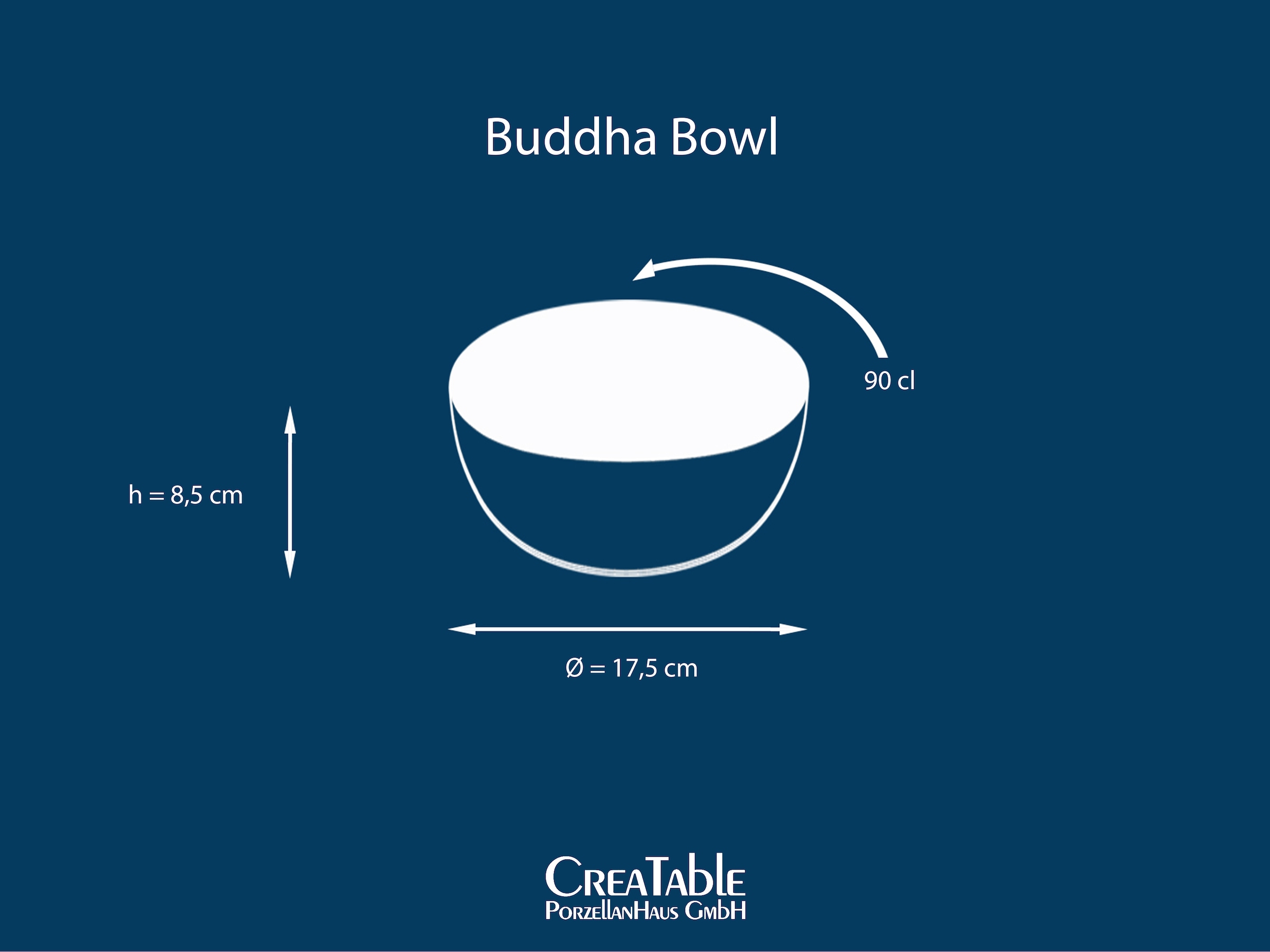 CreaTable Schale »Mallorca, Buddha Bowl 4-tlg«, 4 tlg., aus Steinzeug, Spezialglasur mit Vintage Außenrand