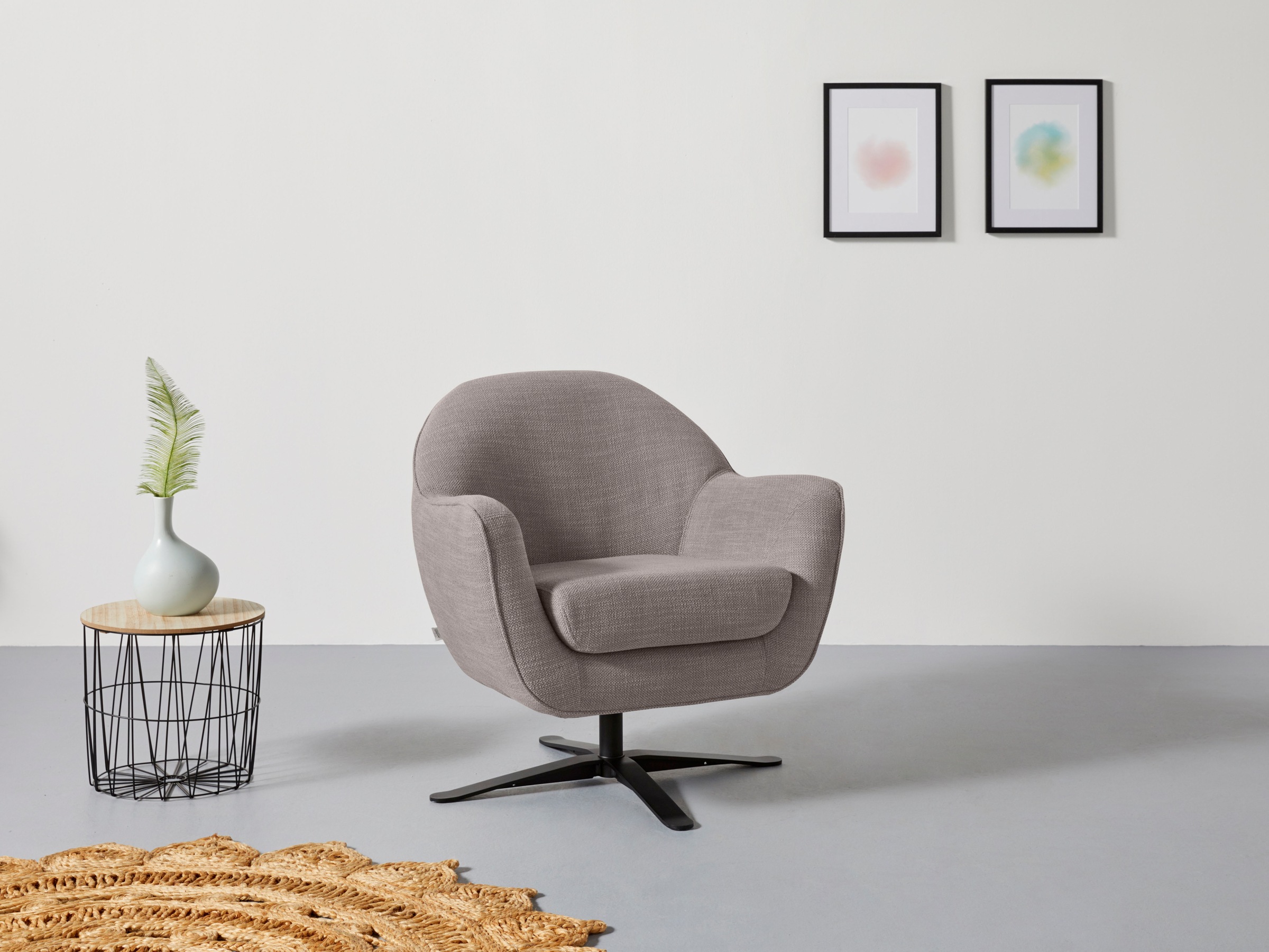 Home affaire Drehsessel »Stavre, Loungesessel mit Drehfunktion« in moderner günstig online kaufen