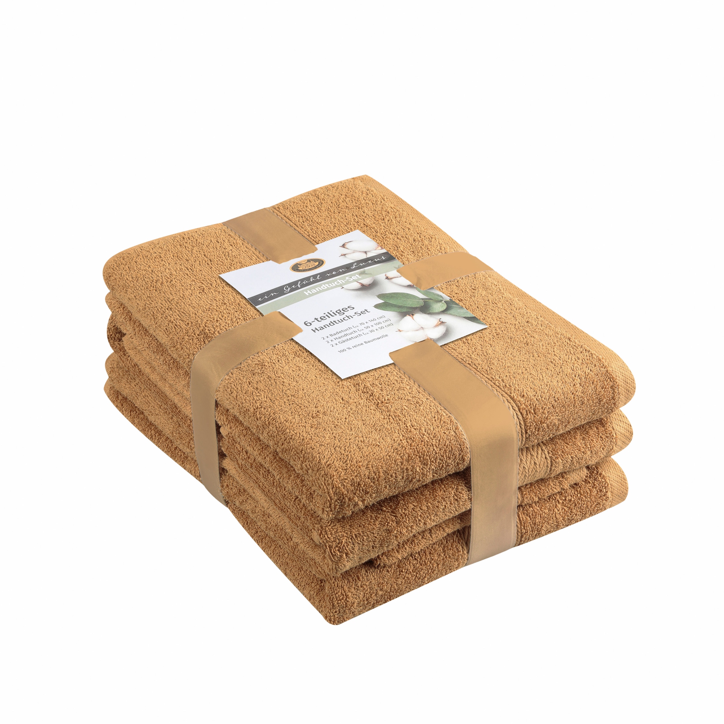 Handtuch Set »Lucia« beige Frottier, Obermaterial: 100% Baumwolle 6 Stk., Frottier