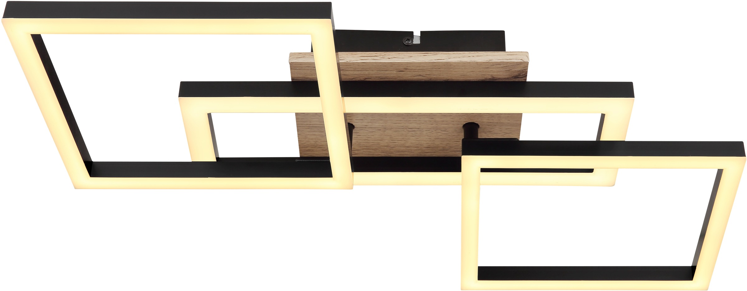 GLOBO LIGHTING LED Deckenleuchte »BOSSY« LED-Modul Warmweiß Deckenlampe/Wohnzimmer/Schlafzimmer/modern/Holz